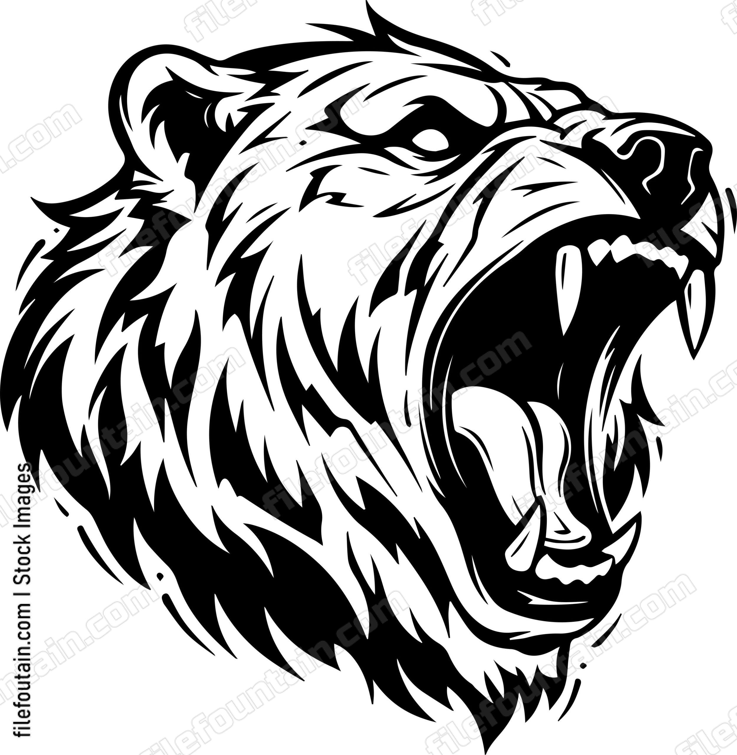 Angry Bear Roaring Mascot