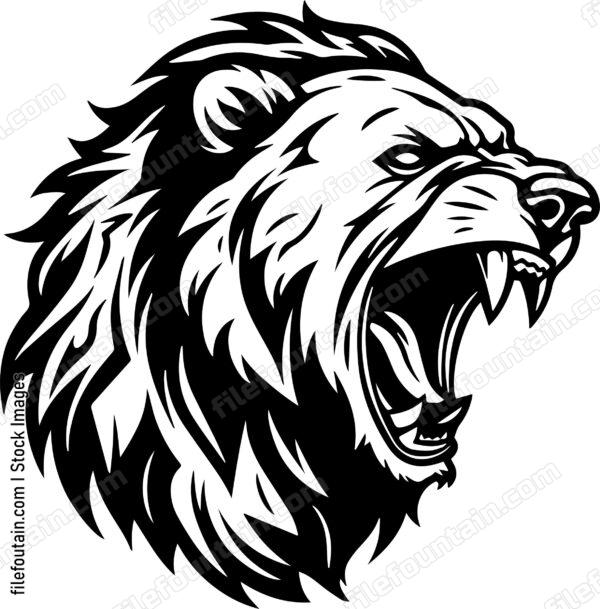 Angry Bear Roaring Mascot