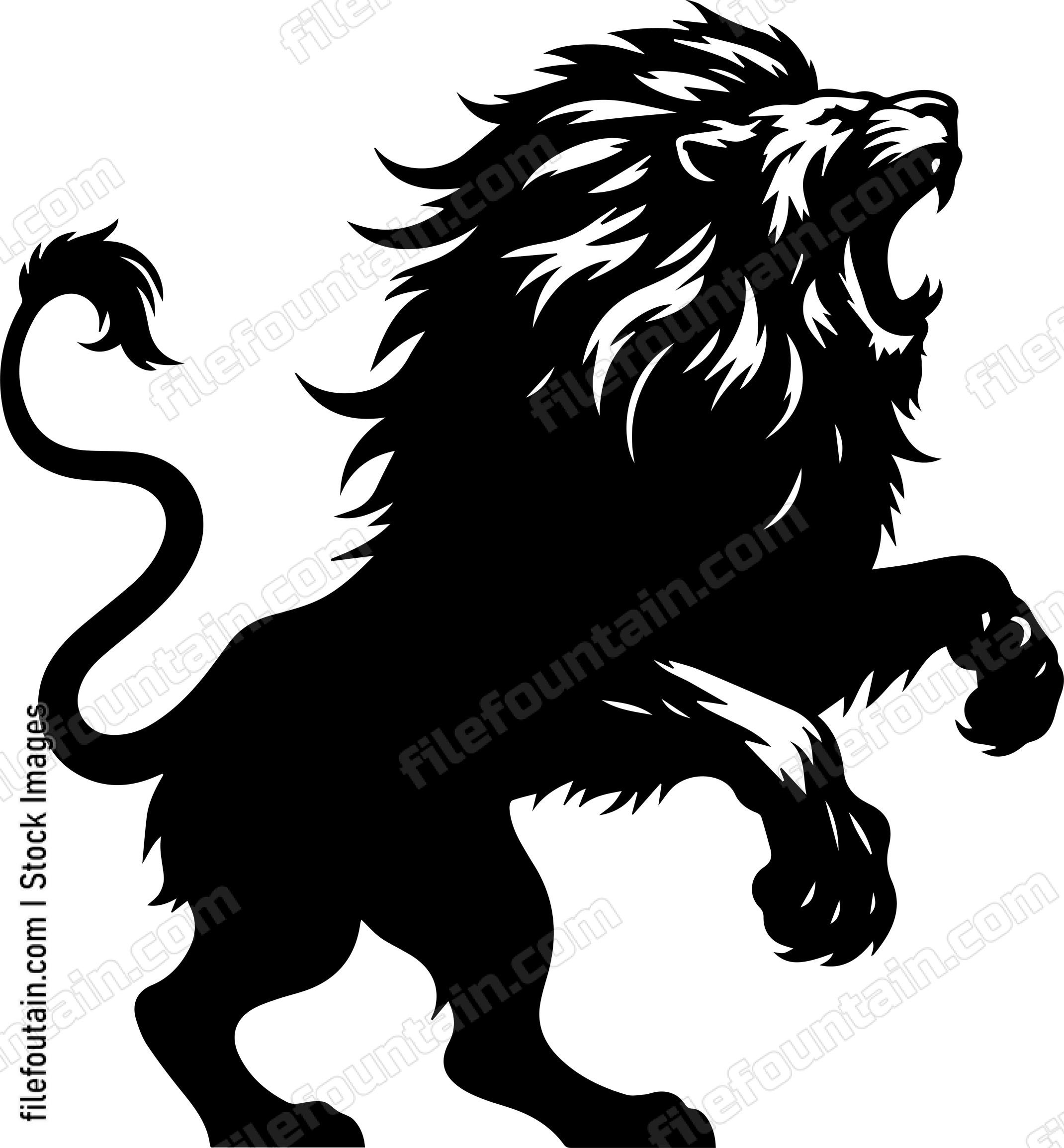 angry lion roaring