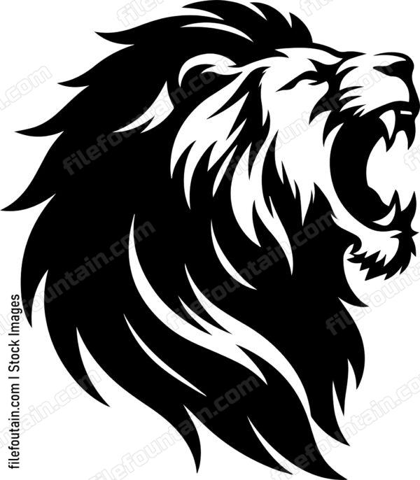 angry lion roaring