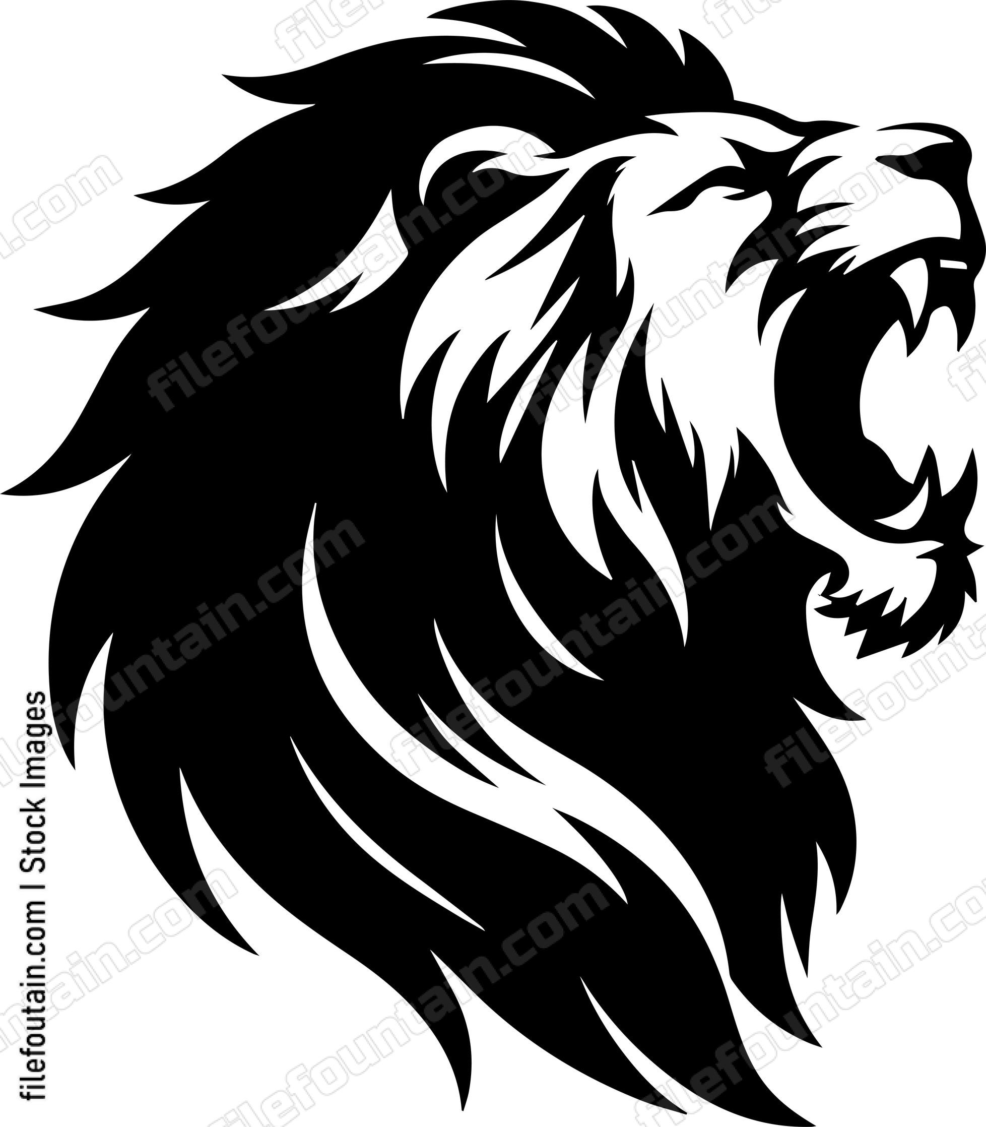 angry lion roaring