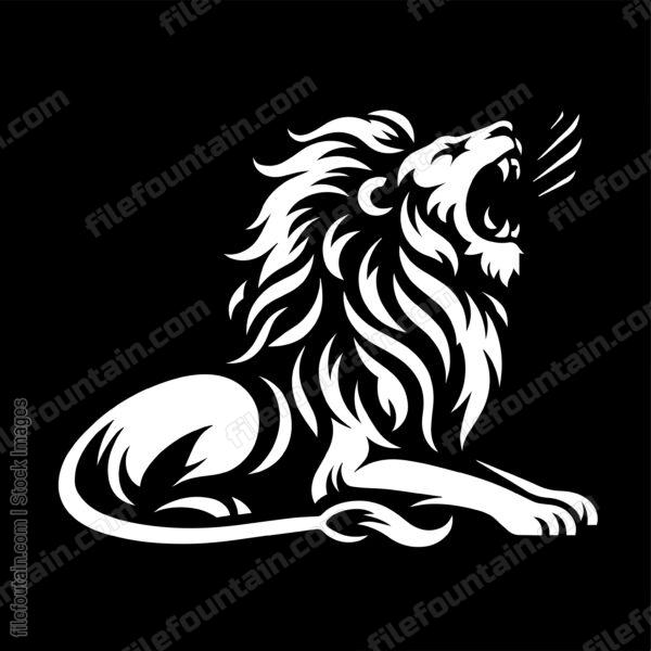 angry lion roaring