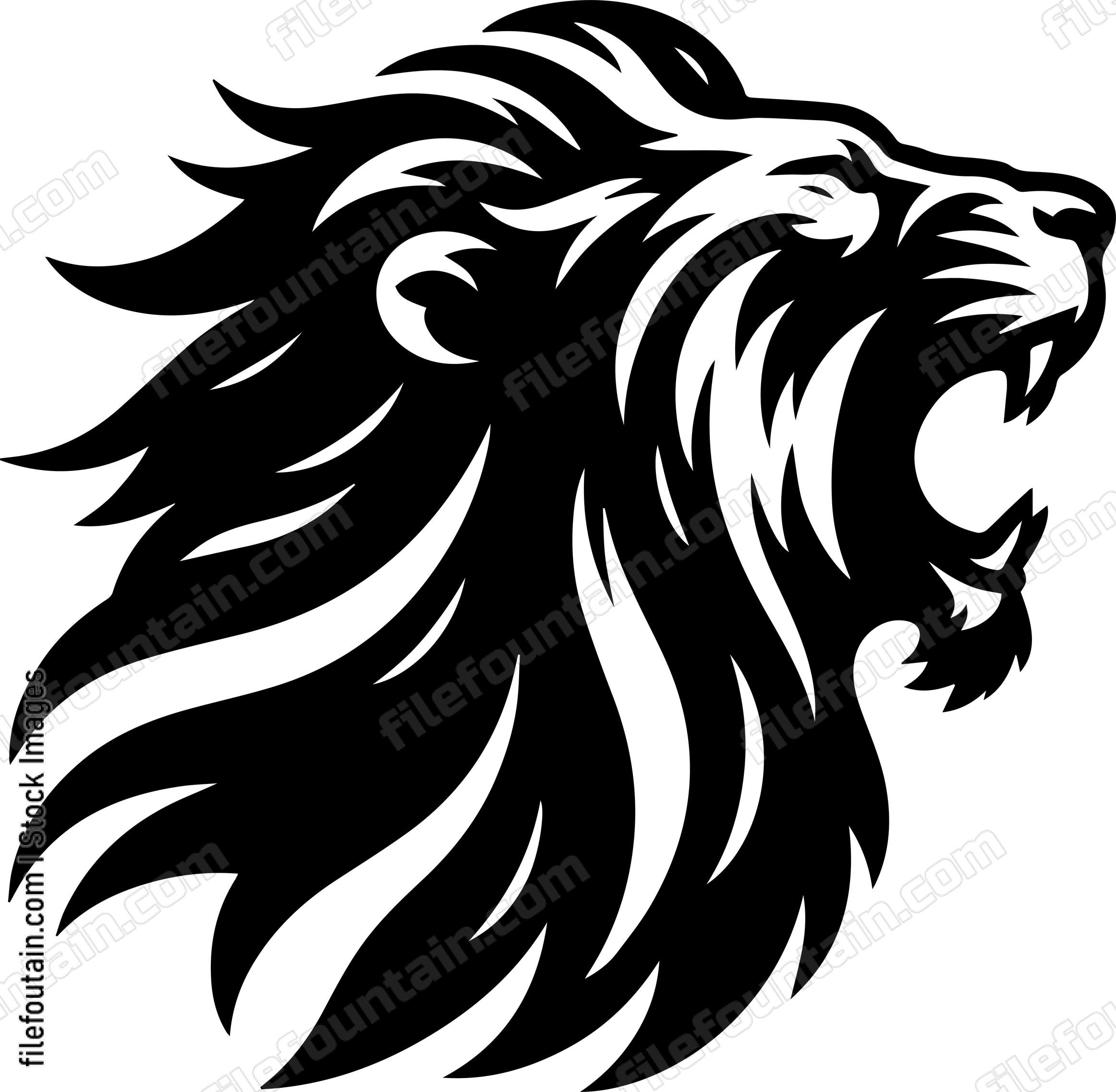 angry lion roaring