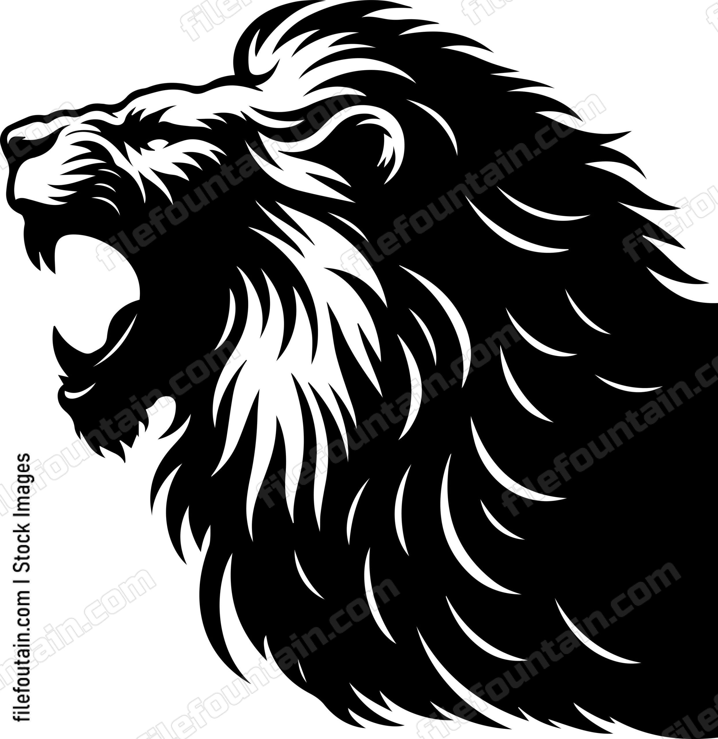 angry lion roaring