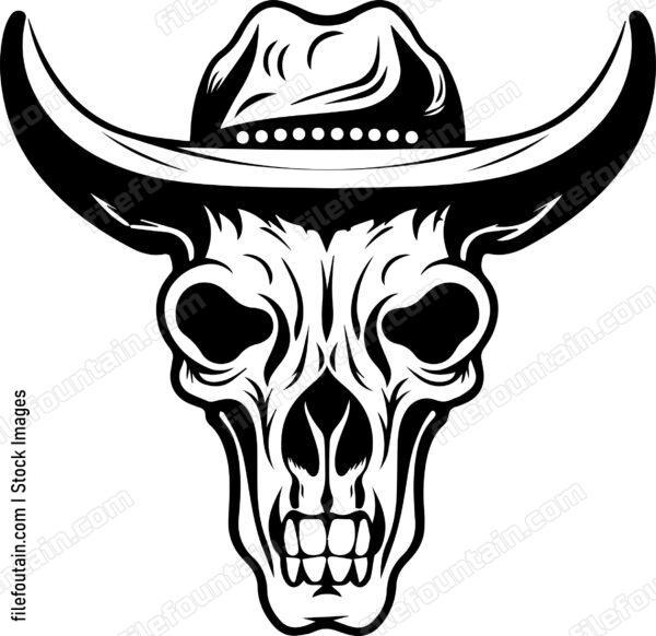 Animal Skull In Cowboy Hat