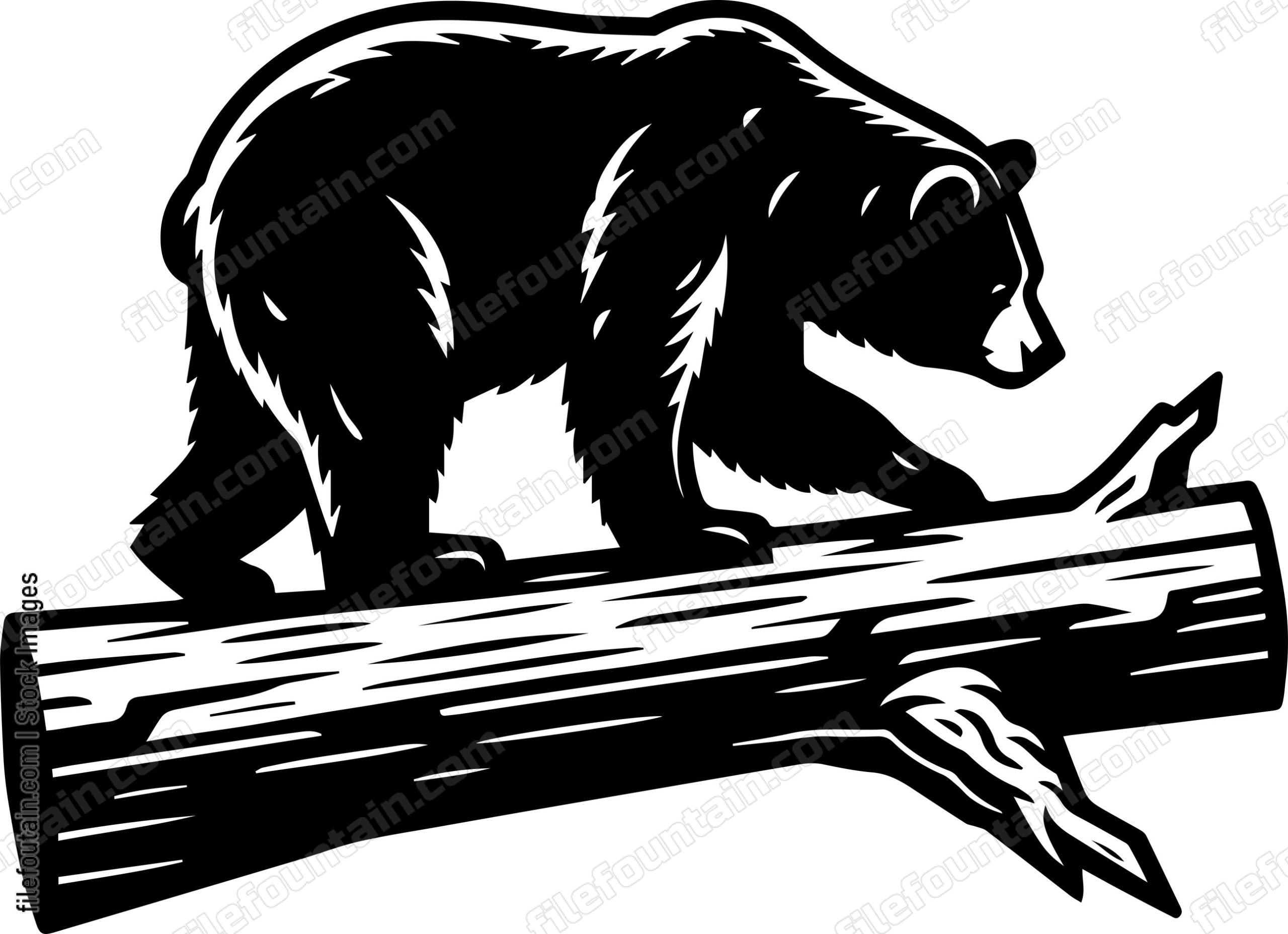 Bear Balancing on a Fallen Tree