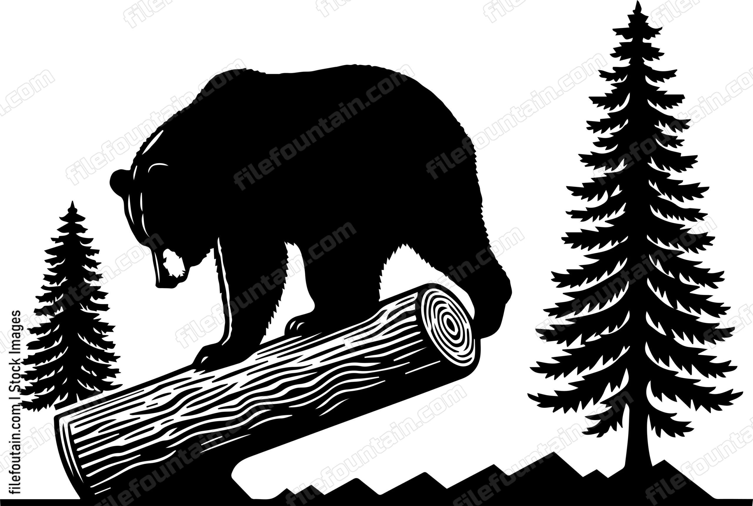 Bear Balancing on a Fallen Tree