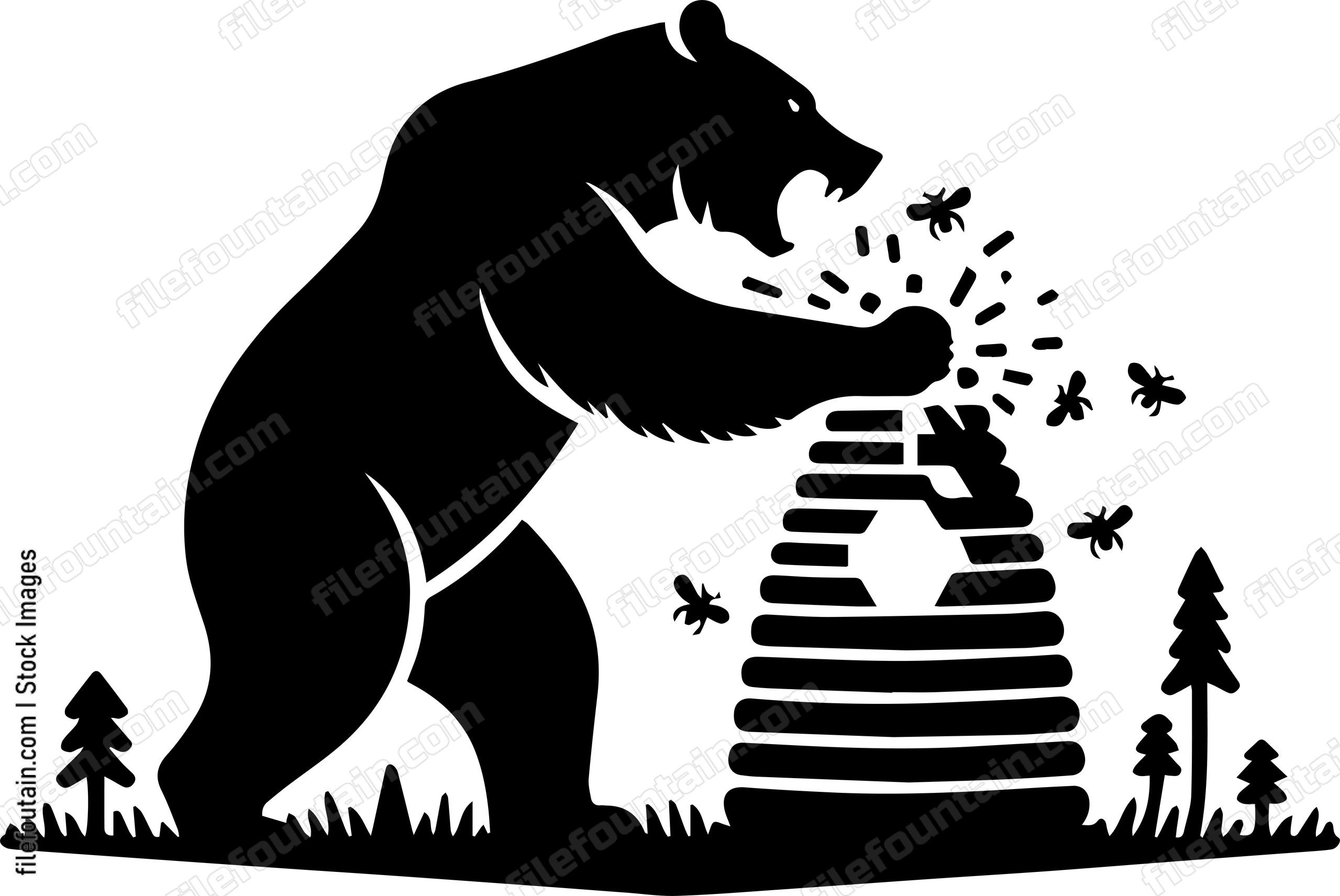Bear Breaking into a Hive