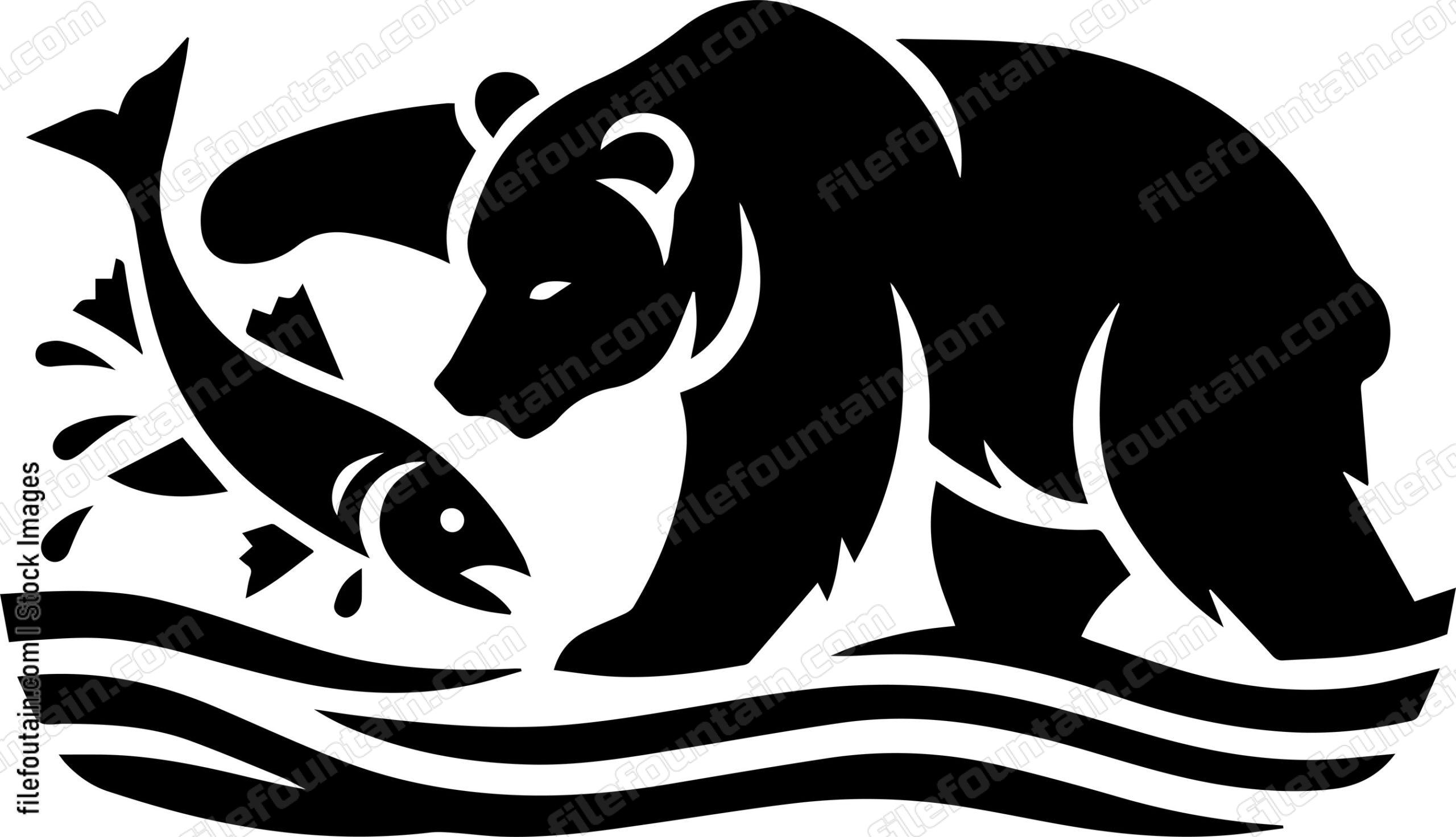 Bear Catching Fish in a River
