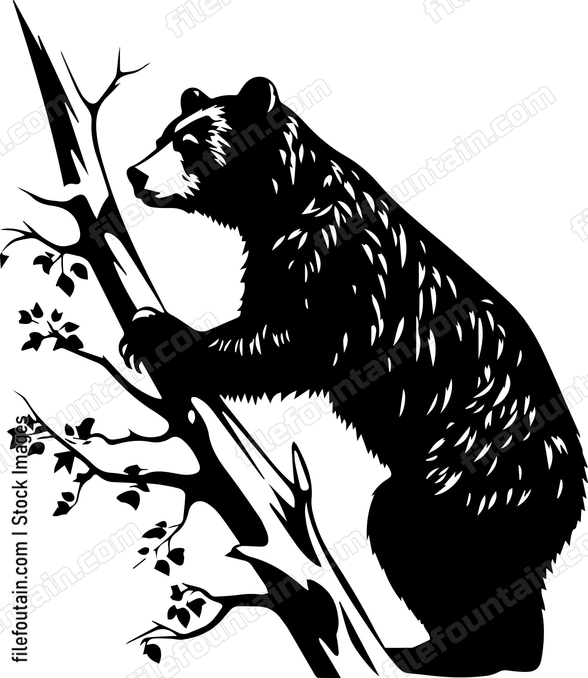 Bear Climbing A Tree Branch