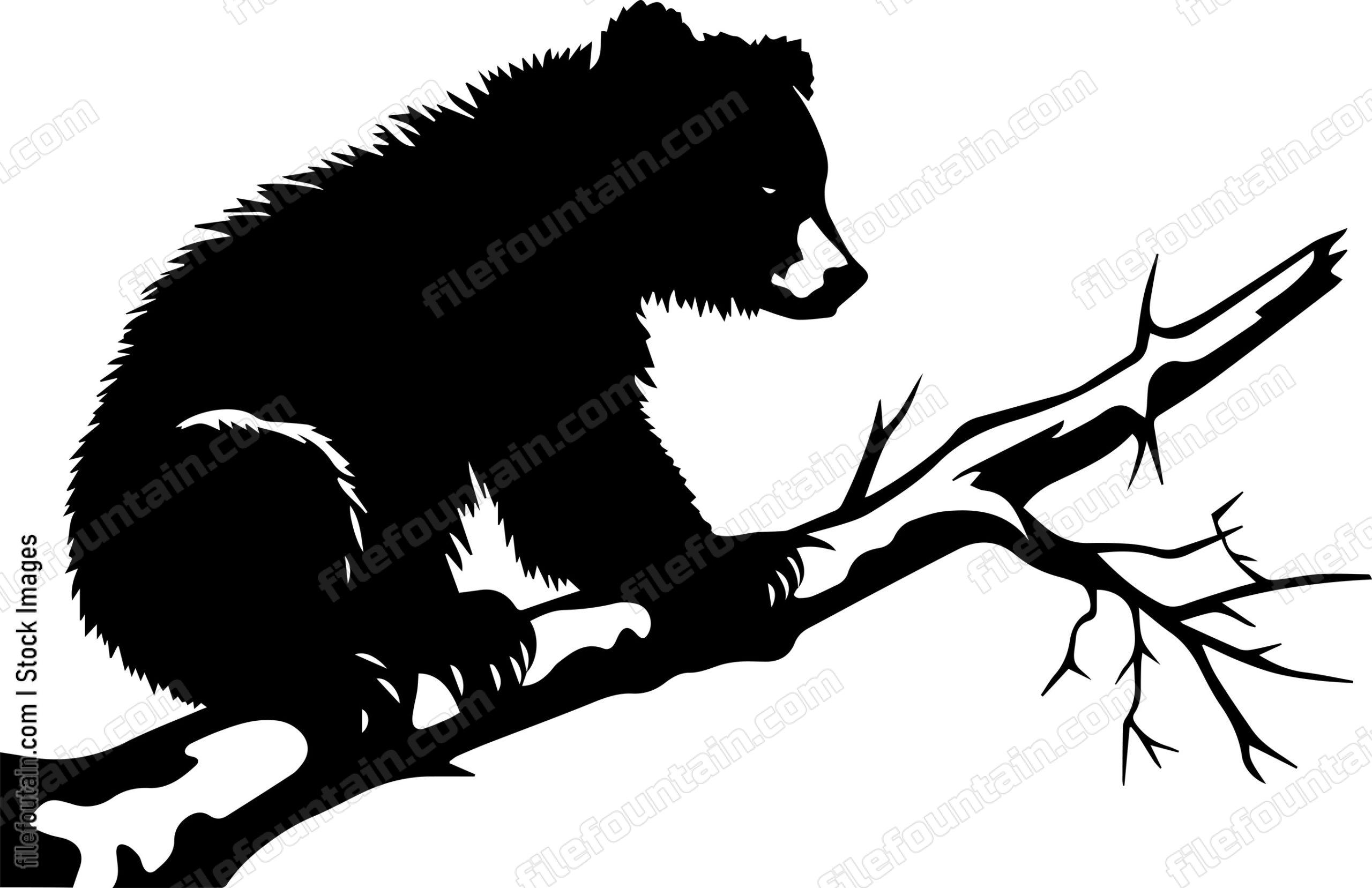 Bear Climbing A Tree Branch