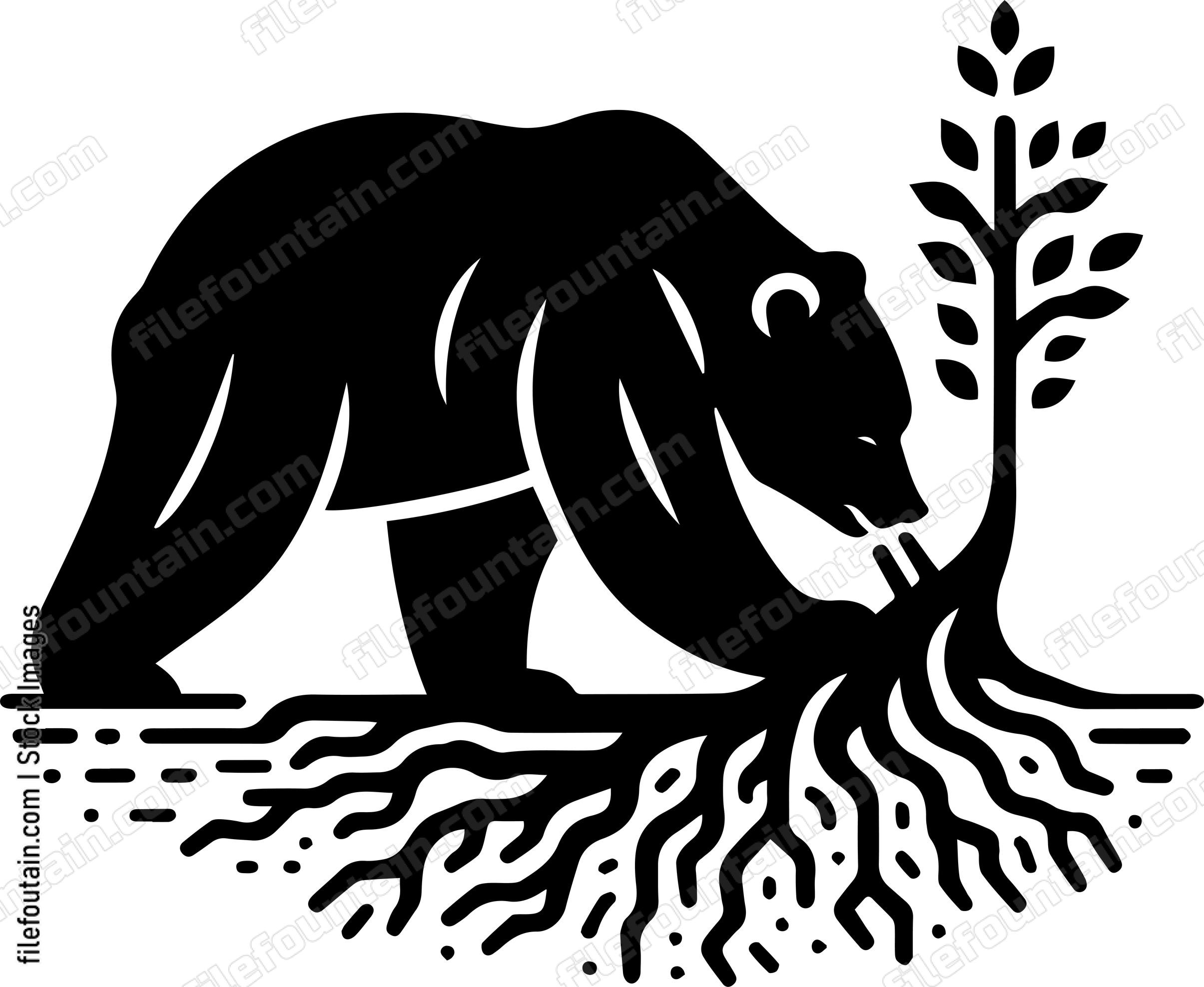 Bear Digging for Roots