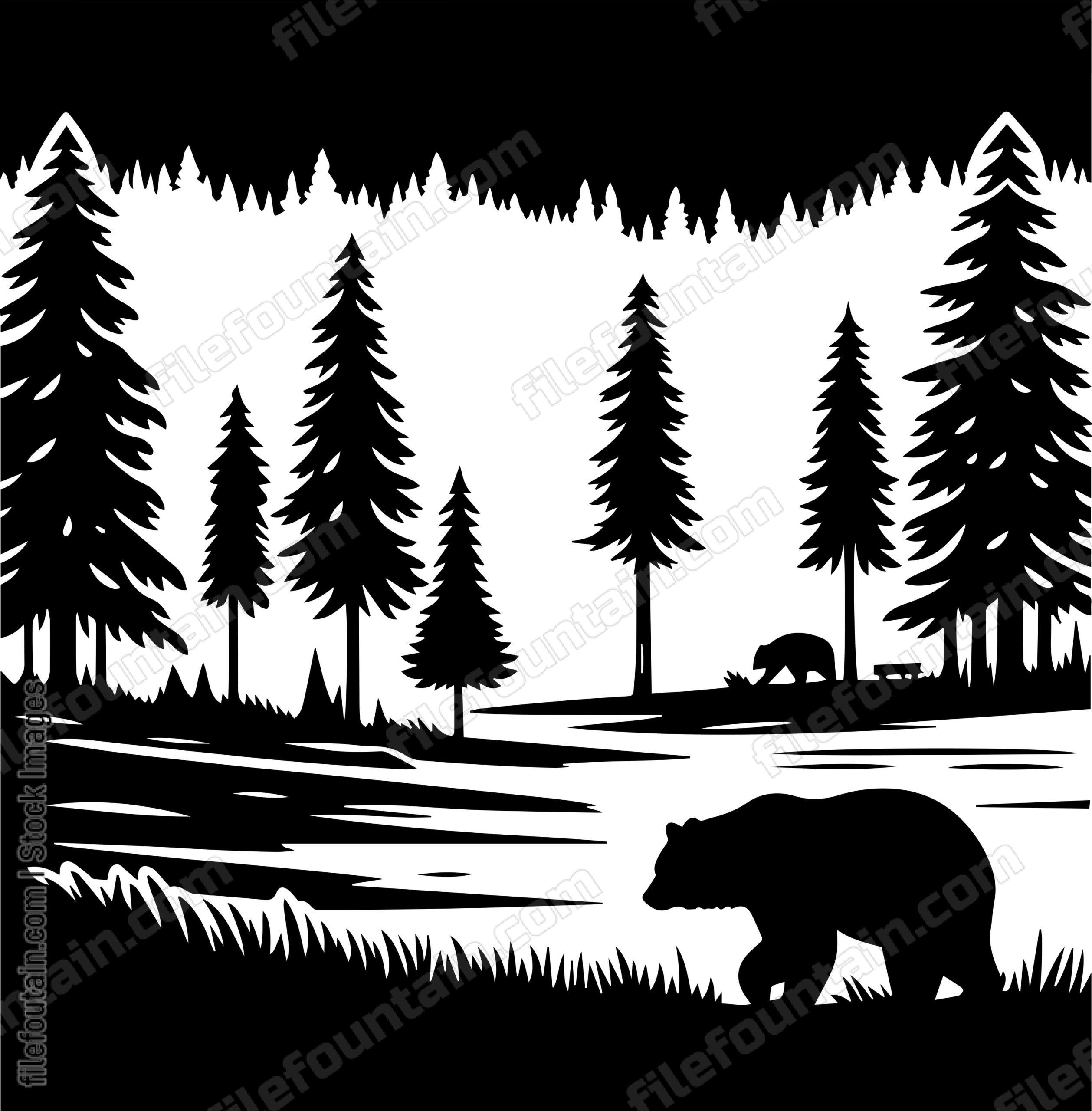 Bear Exploring a Forest Clearing