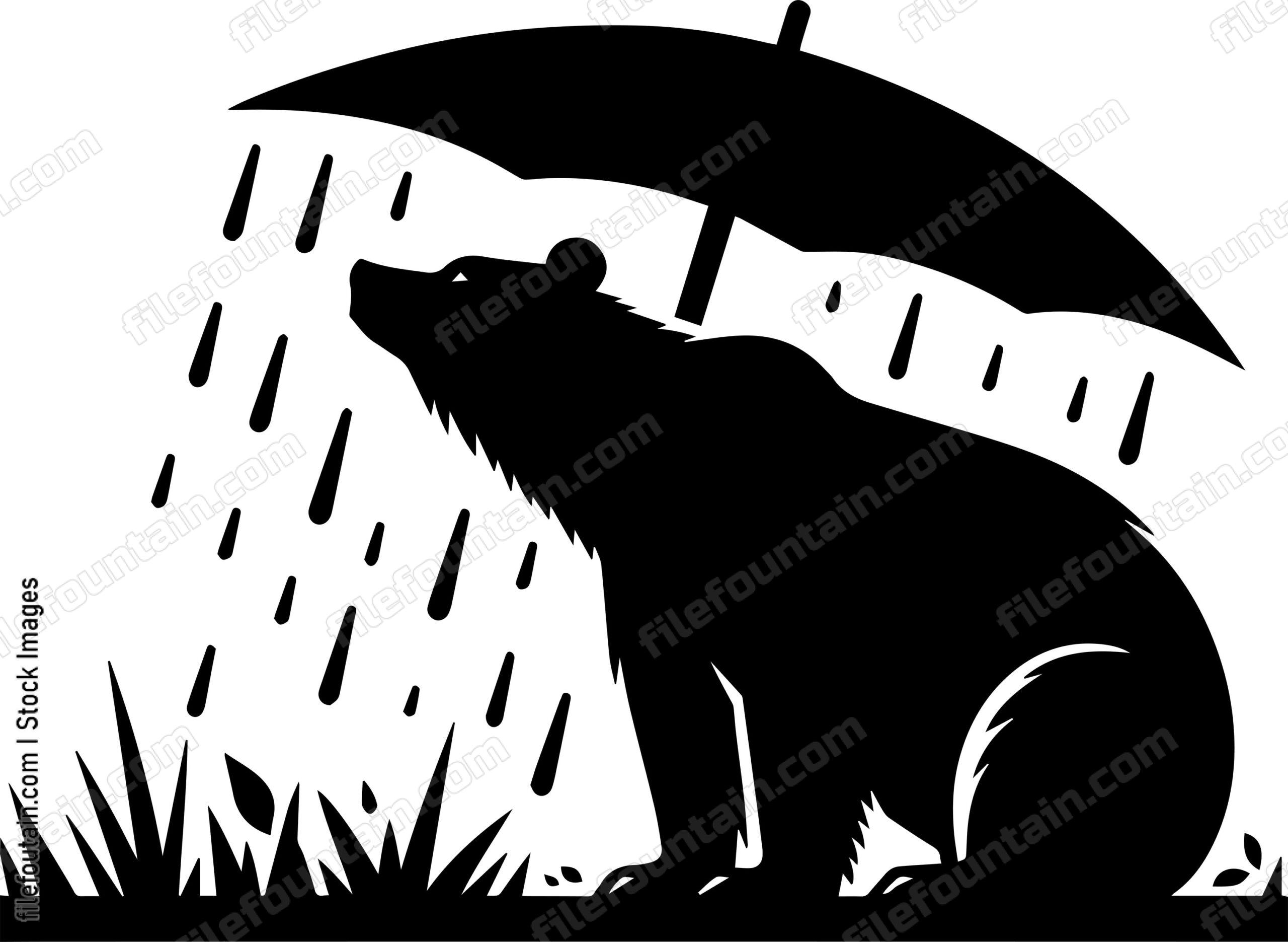 Bear Finding Shelter from the Rain