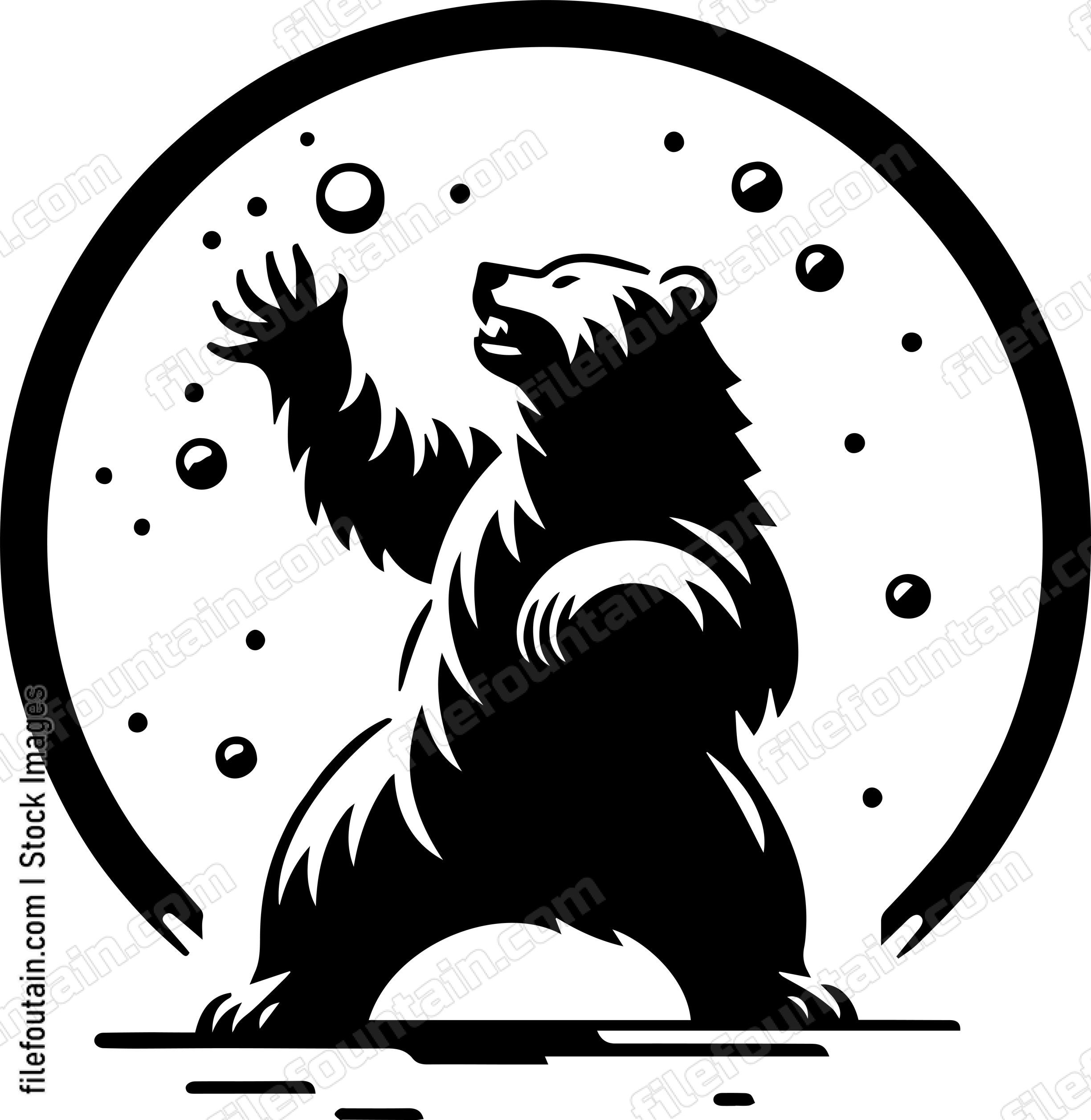 Bear in a Falling Snow