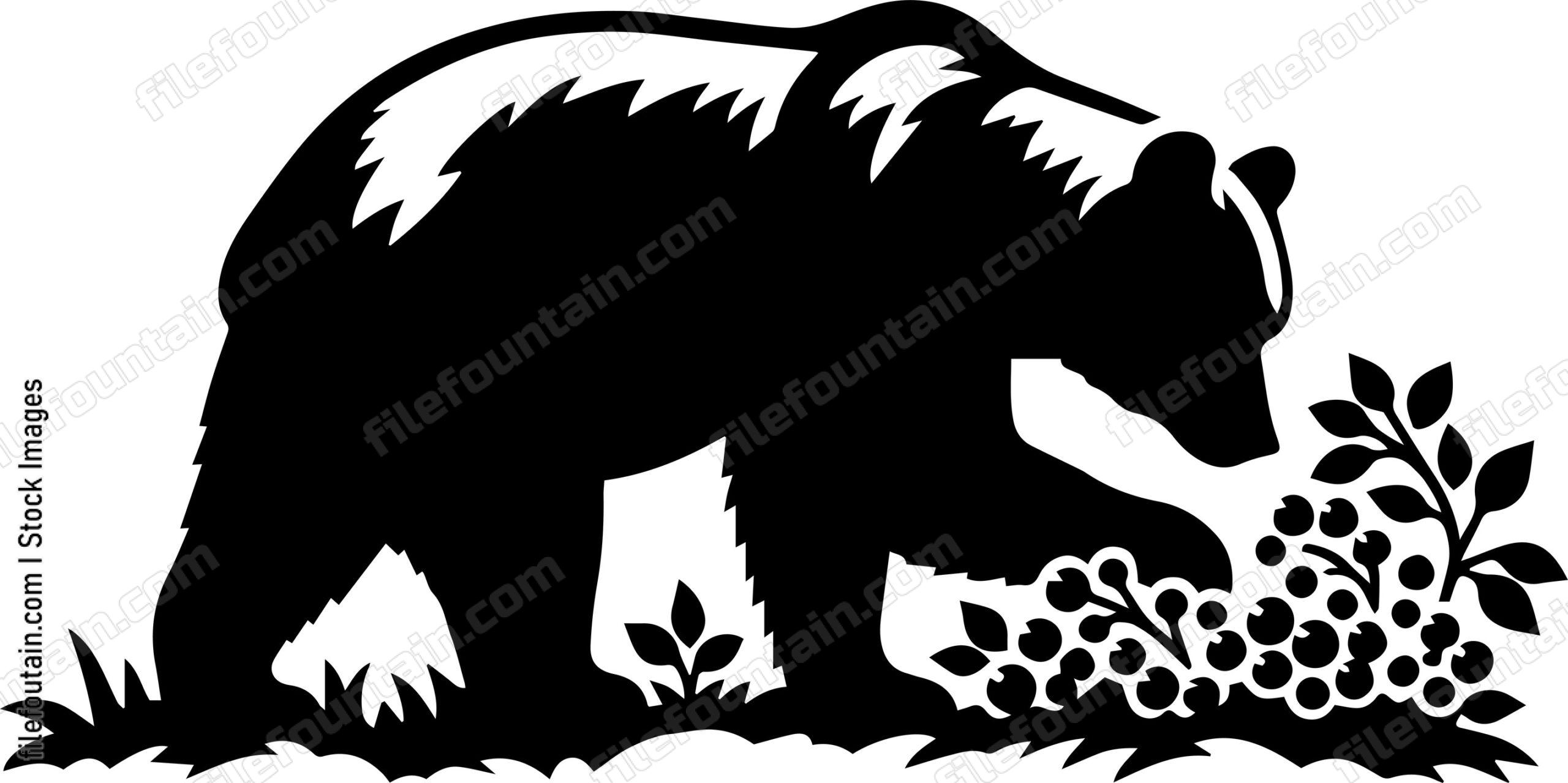 Bear in a Patch of Wild Berries