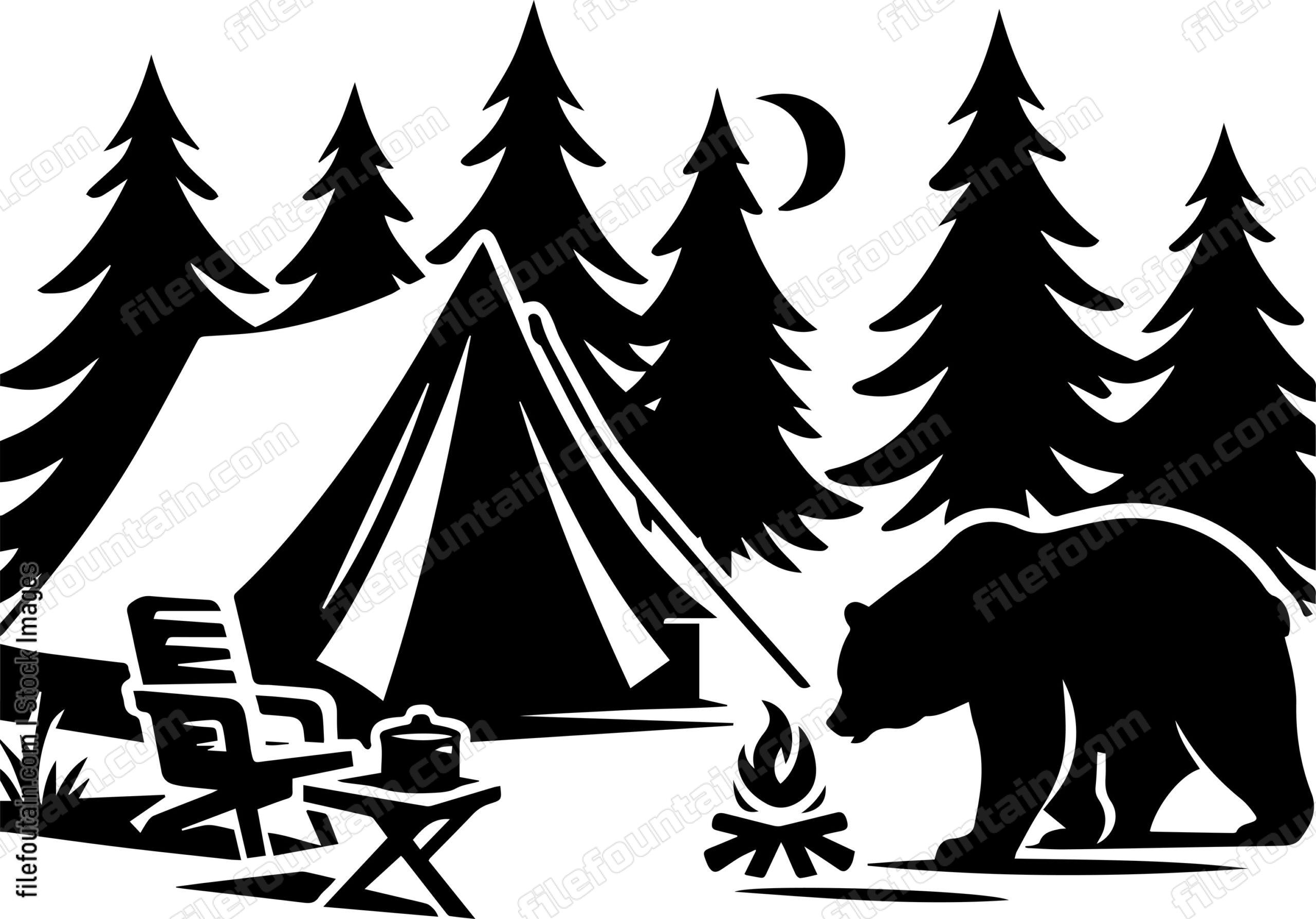 Bear Investigating a Campsite