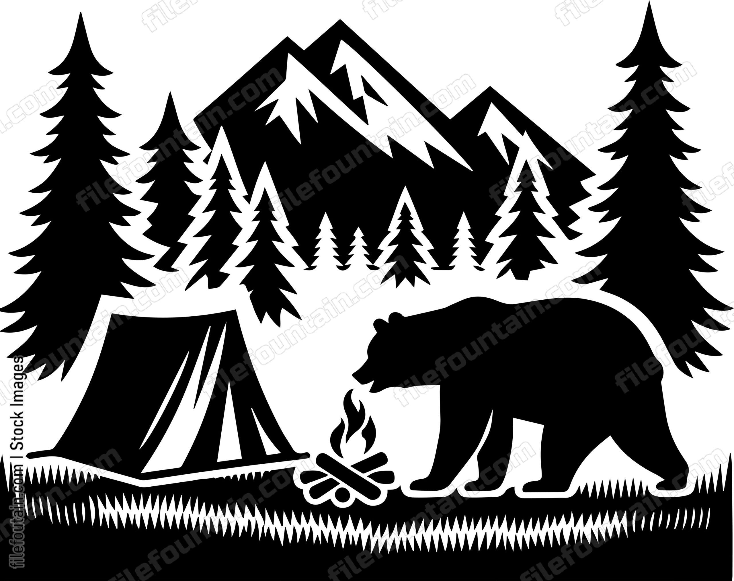 Bear Investigating a Campsite