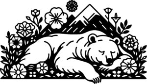 Bear Napping in a Field of Flowers
