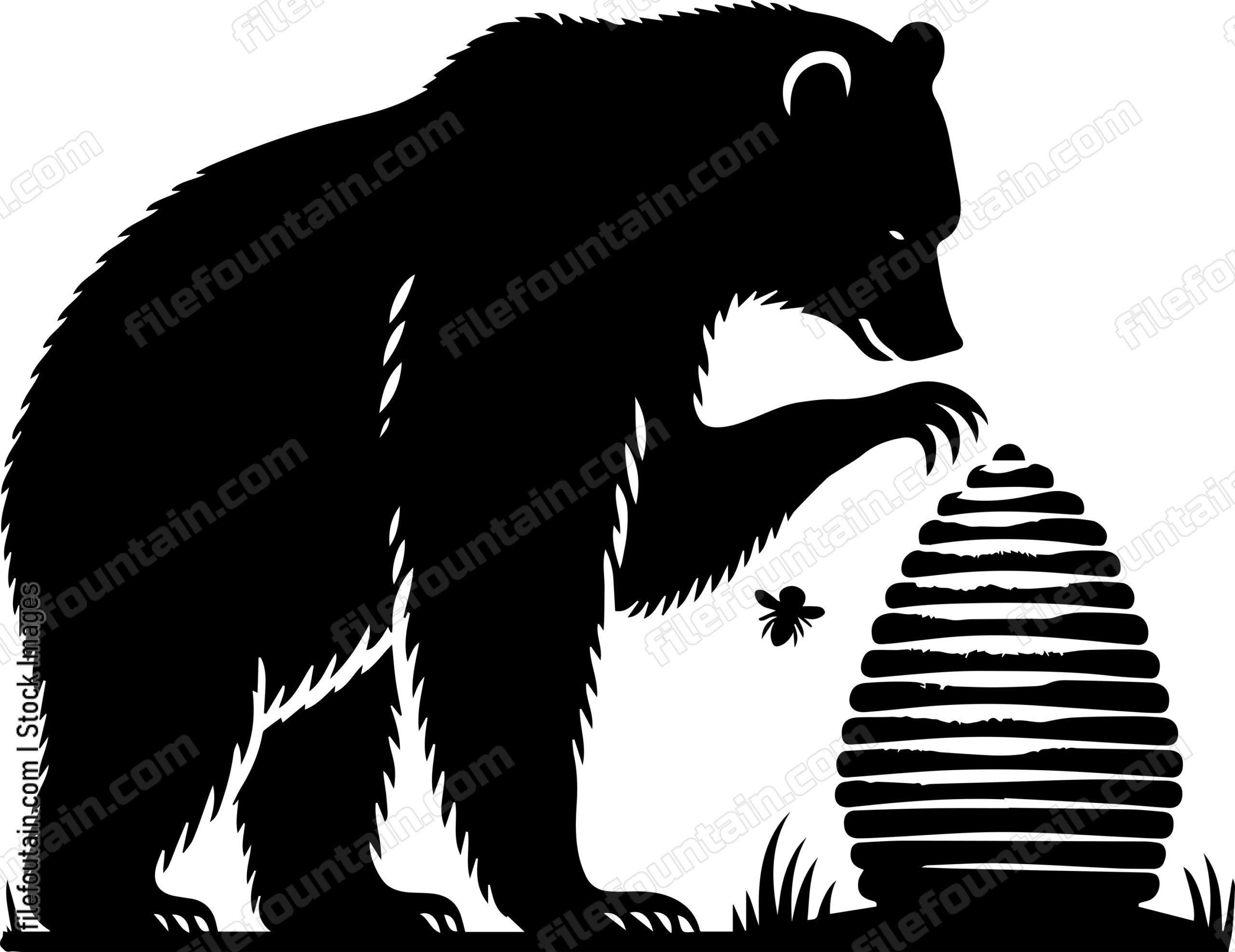 Bear Pawing at a Beehive