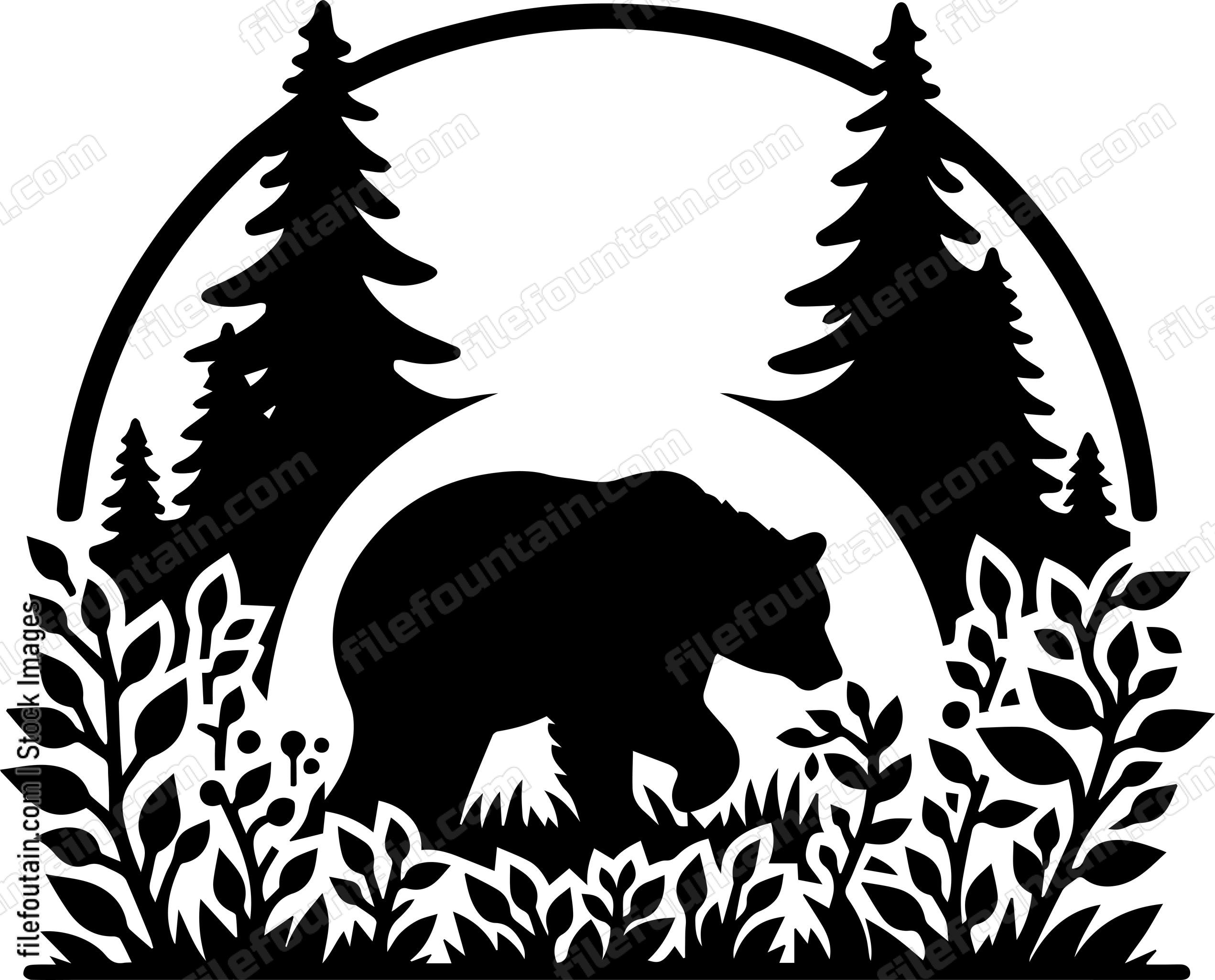 Bear Prowling Through Underbrush at Dusk