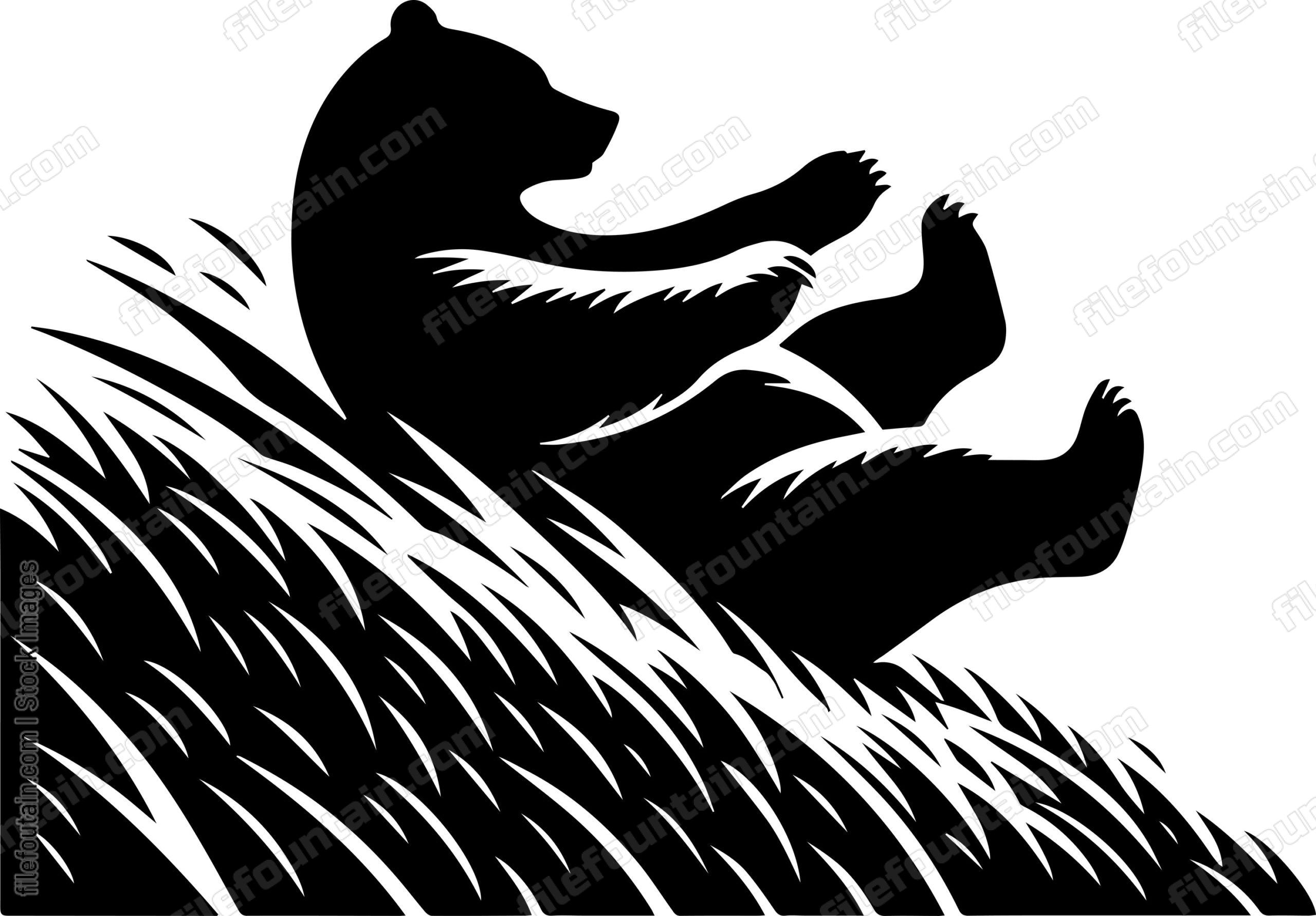 Bear Rolling Down a Grassy Hill