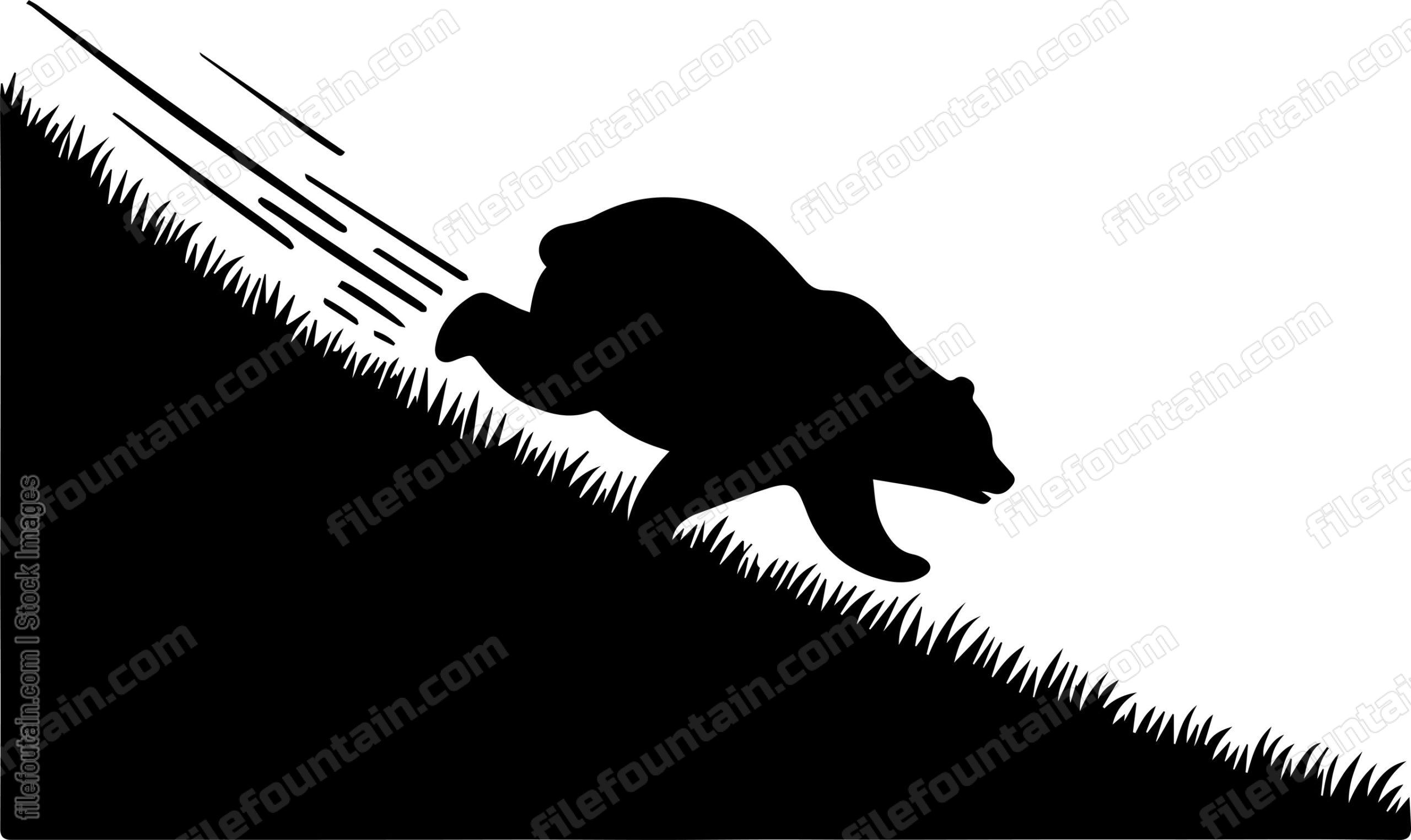 Bear Rolling Down a Grassy Hill