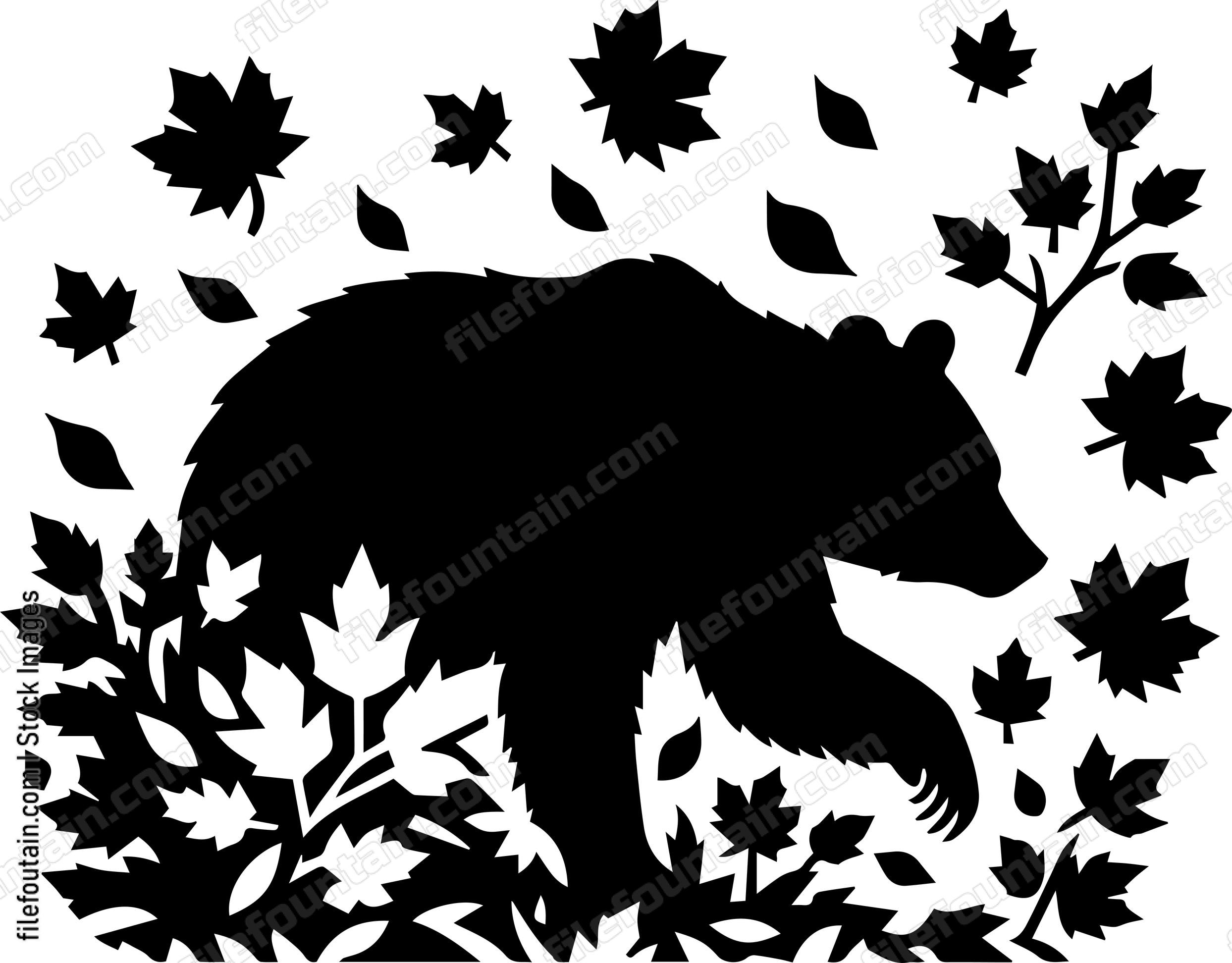 Bear Rustling Through Autumn Leaves