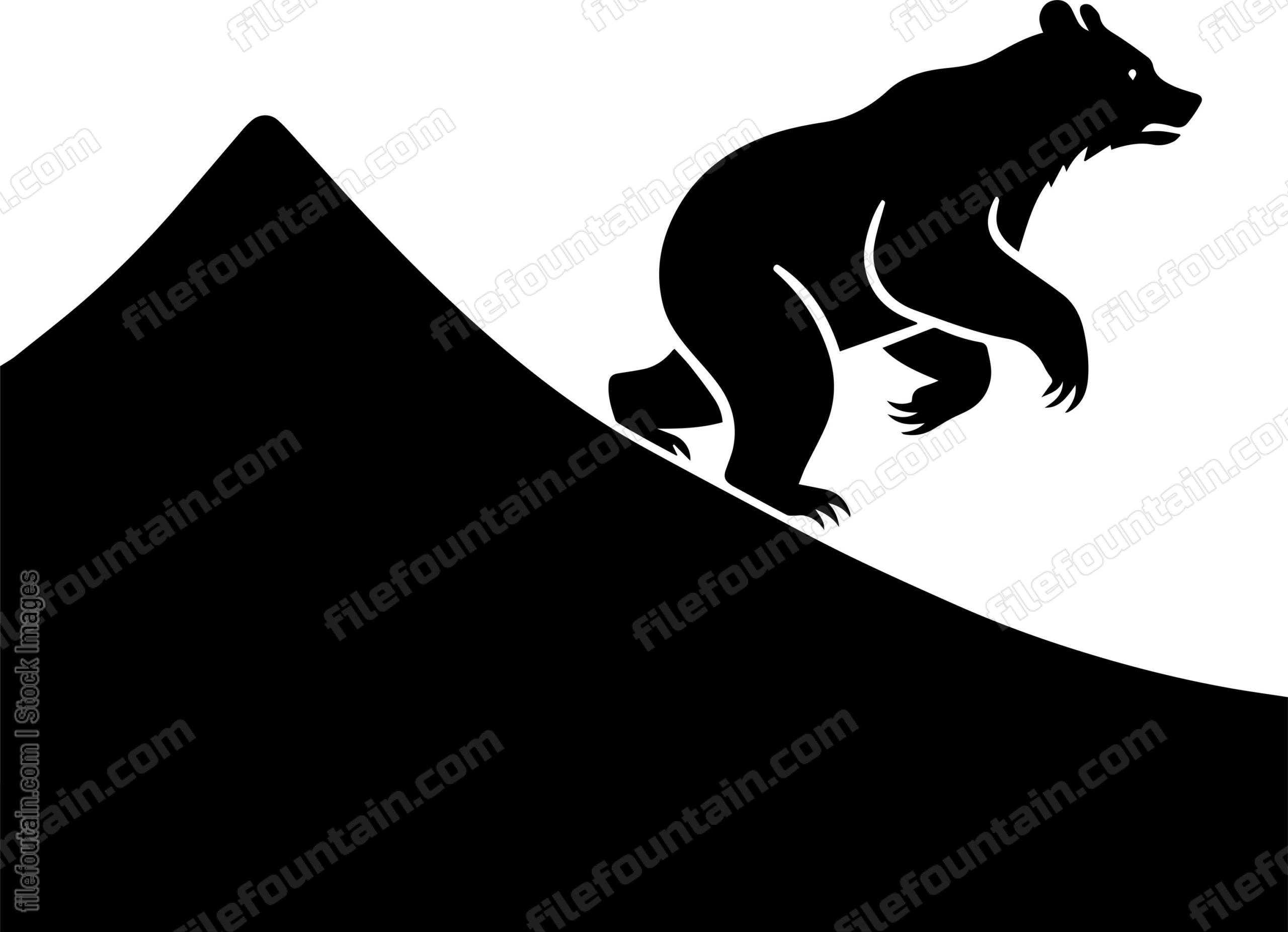 Bear Scampering Up a Hill After Hearing a Noise