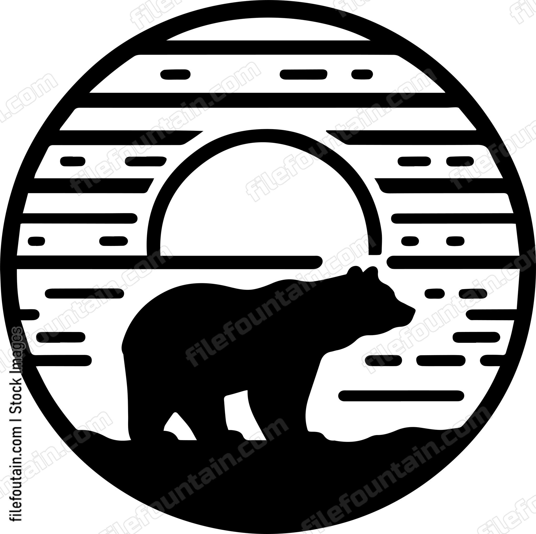 Bear Silhouetted Against the Sunset