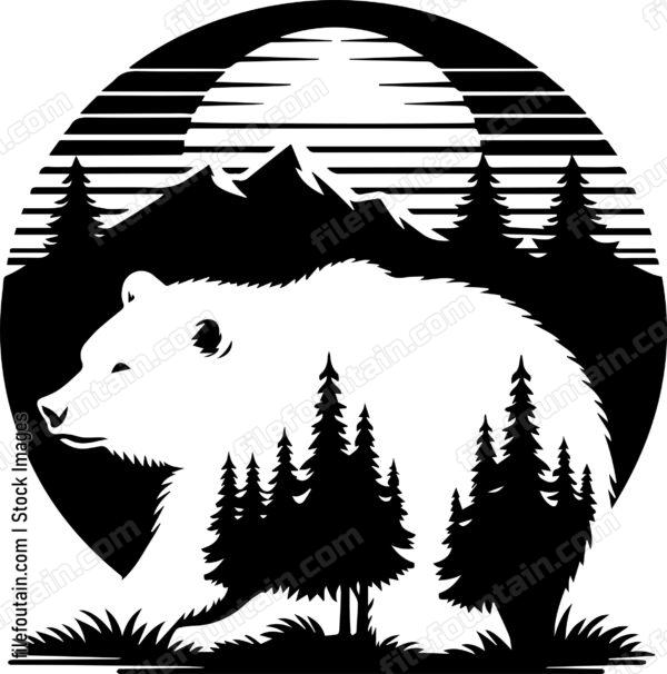 Bear Silhouetted Against the Sunset