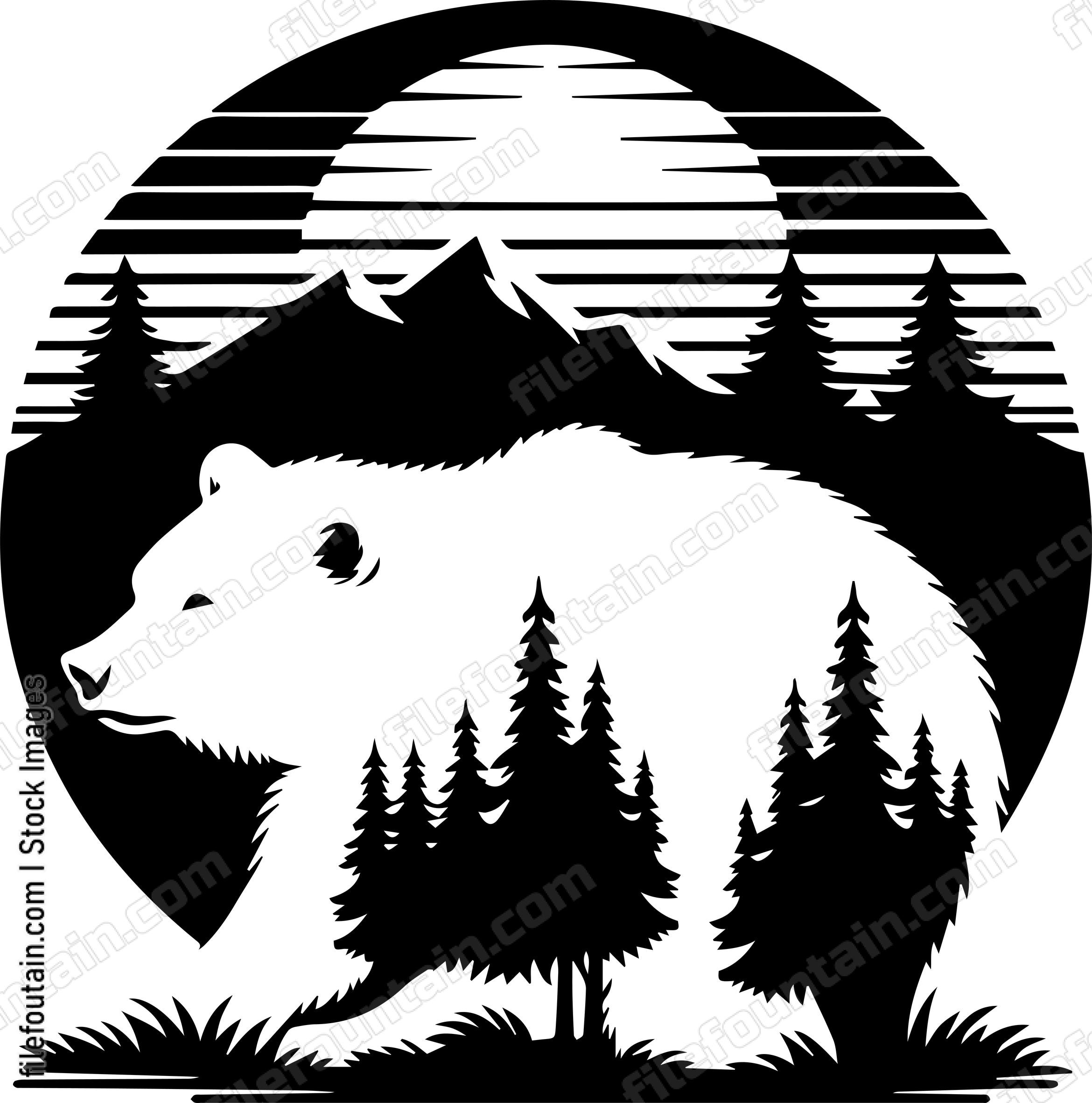 Bear Silhouetted Against the Sunset