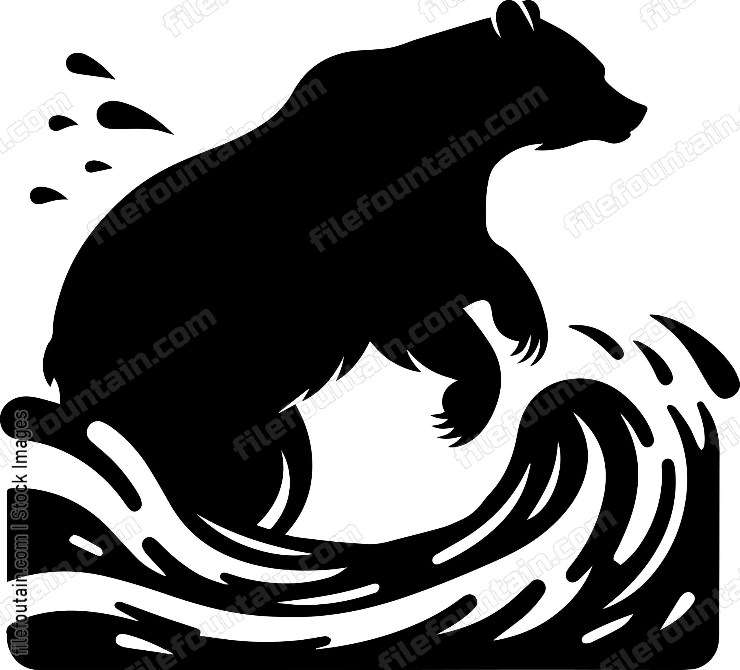 Bear Splashing in a Stream