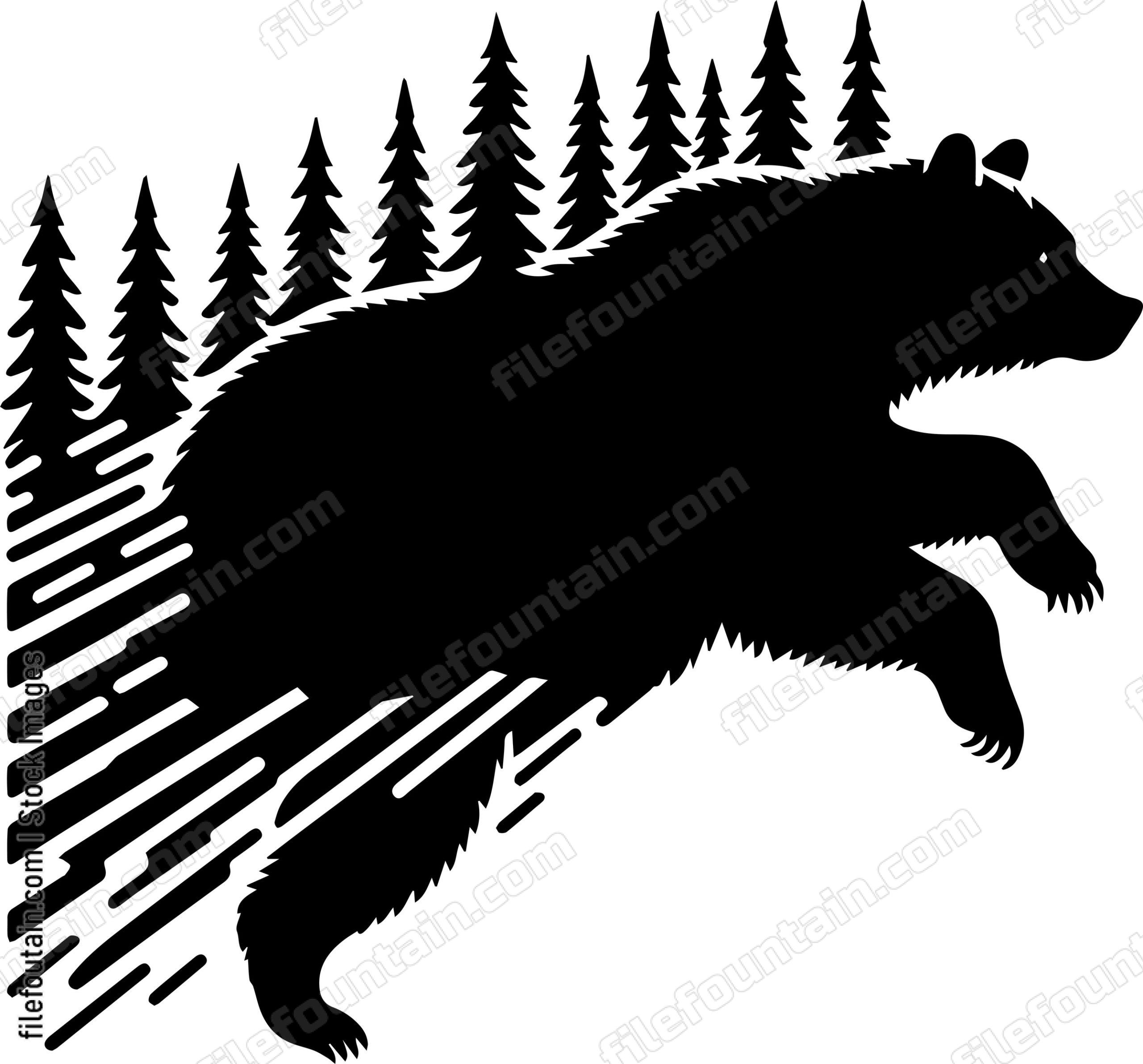 Bear Sprinting Through a Spruce Forest