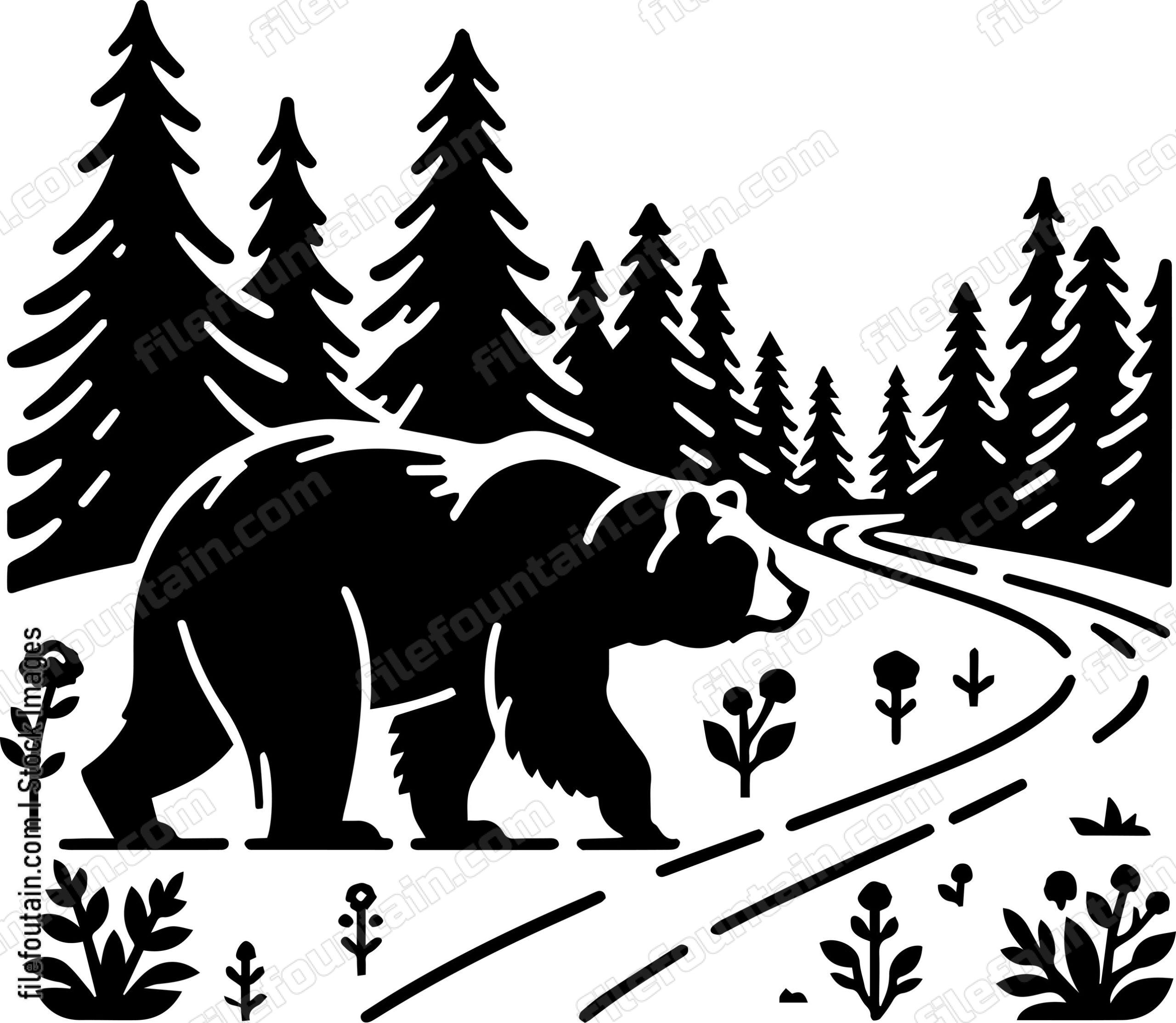 Bear Wandering Down a Forest Trail