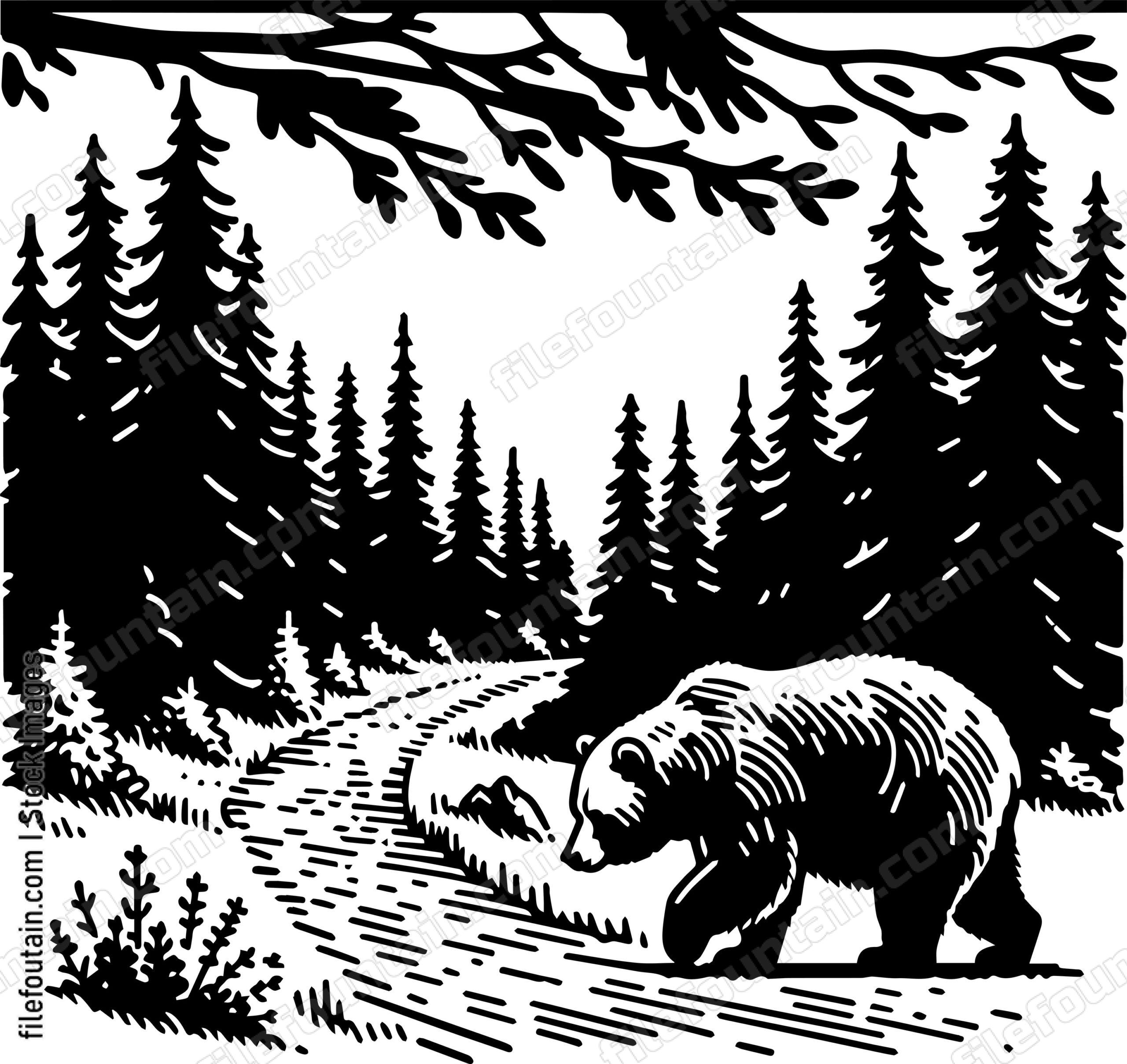 Bear Wandering Down a Forest Trail