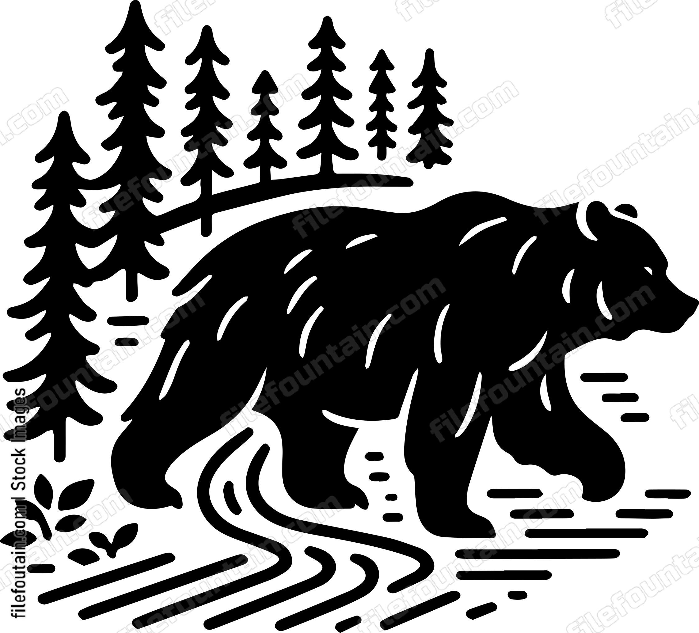 Bear Wandering Down a Forest Trail