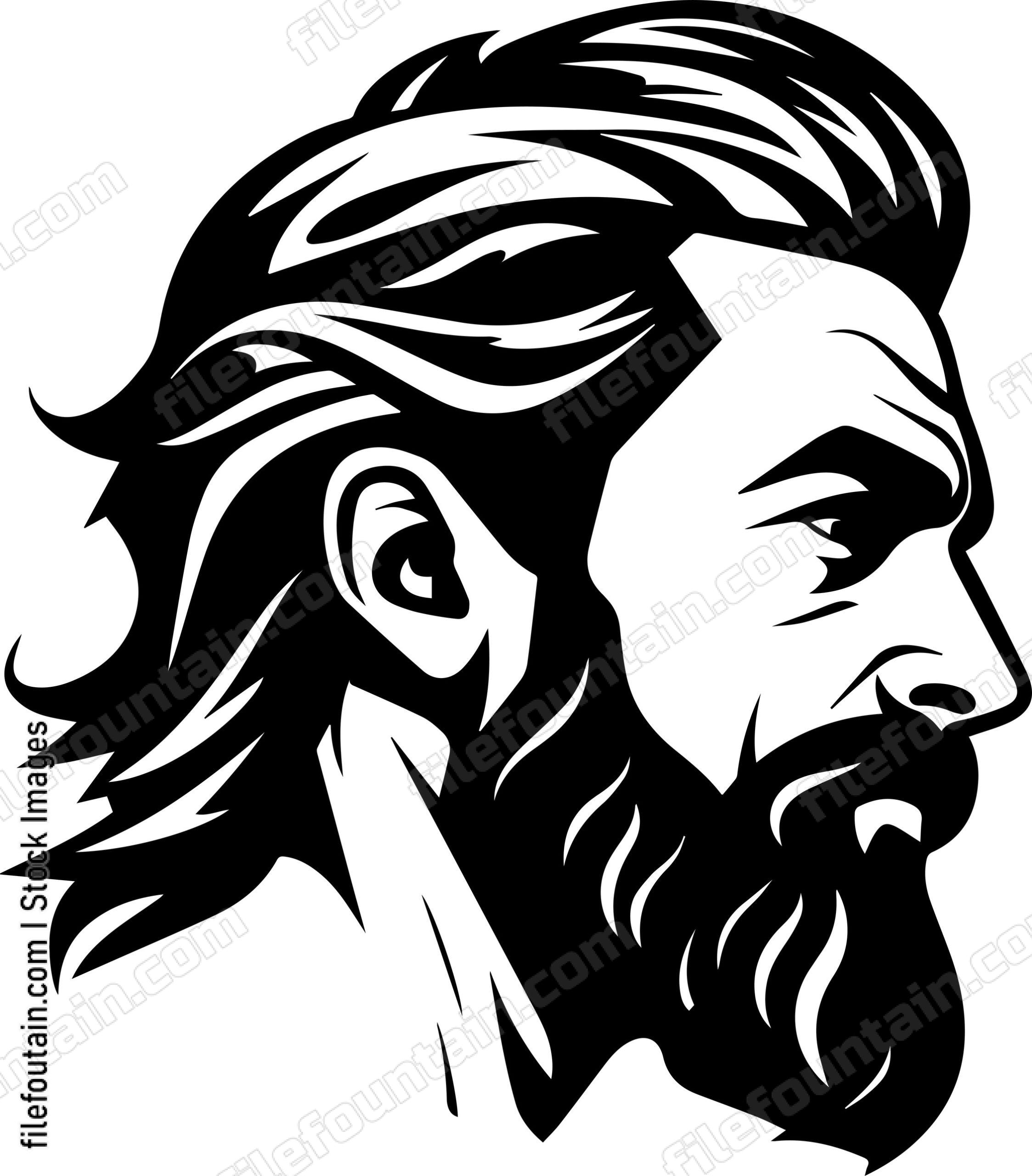 Bearded Man Side View Mascot