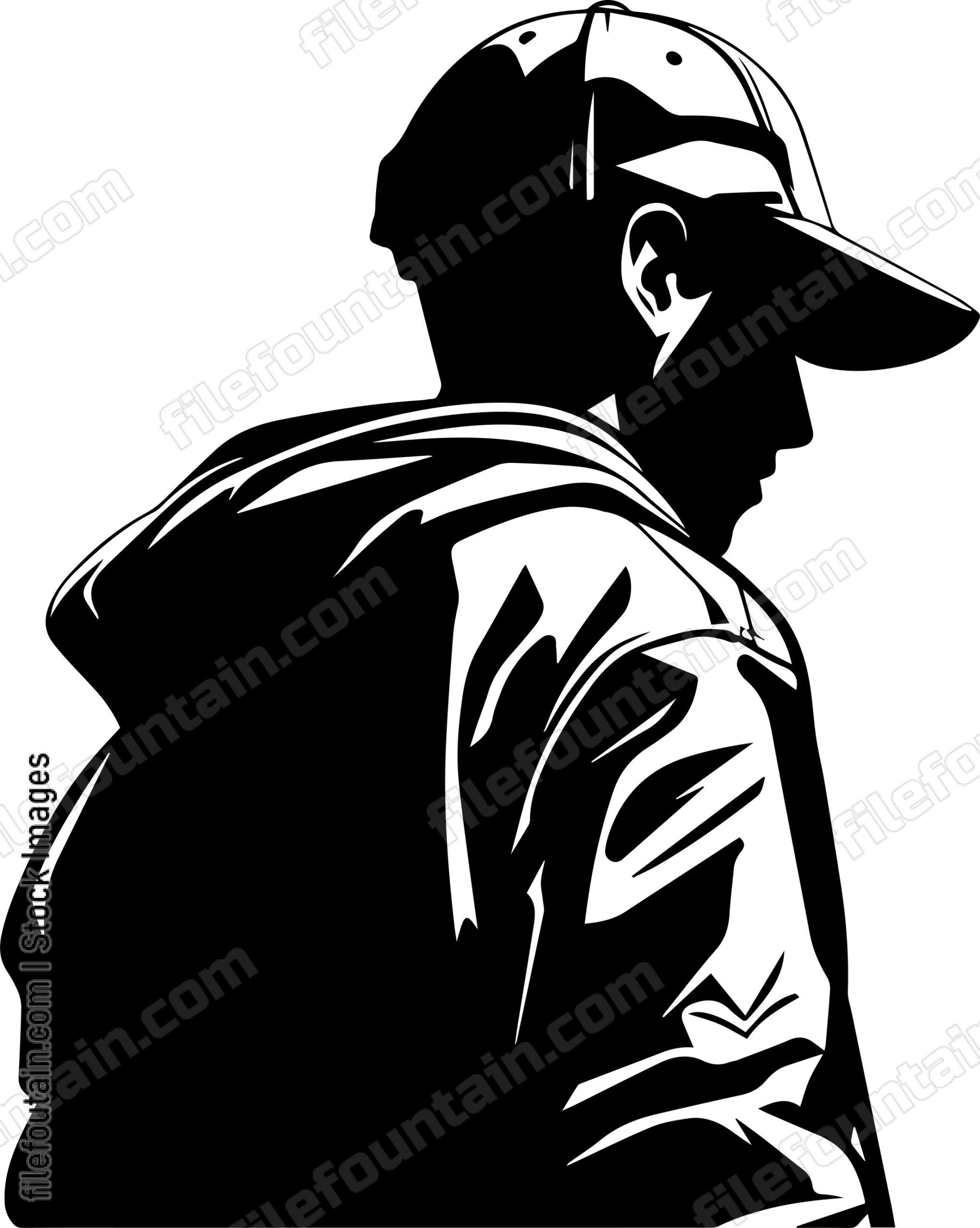 Boy In A Baseball Cap and Hoodie