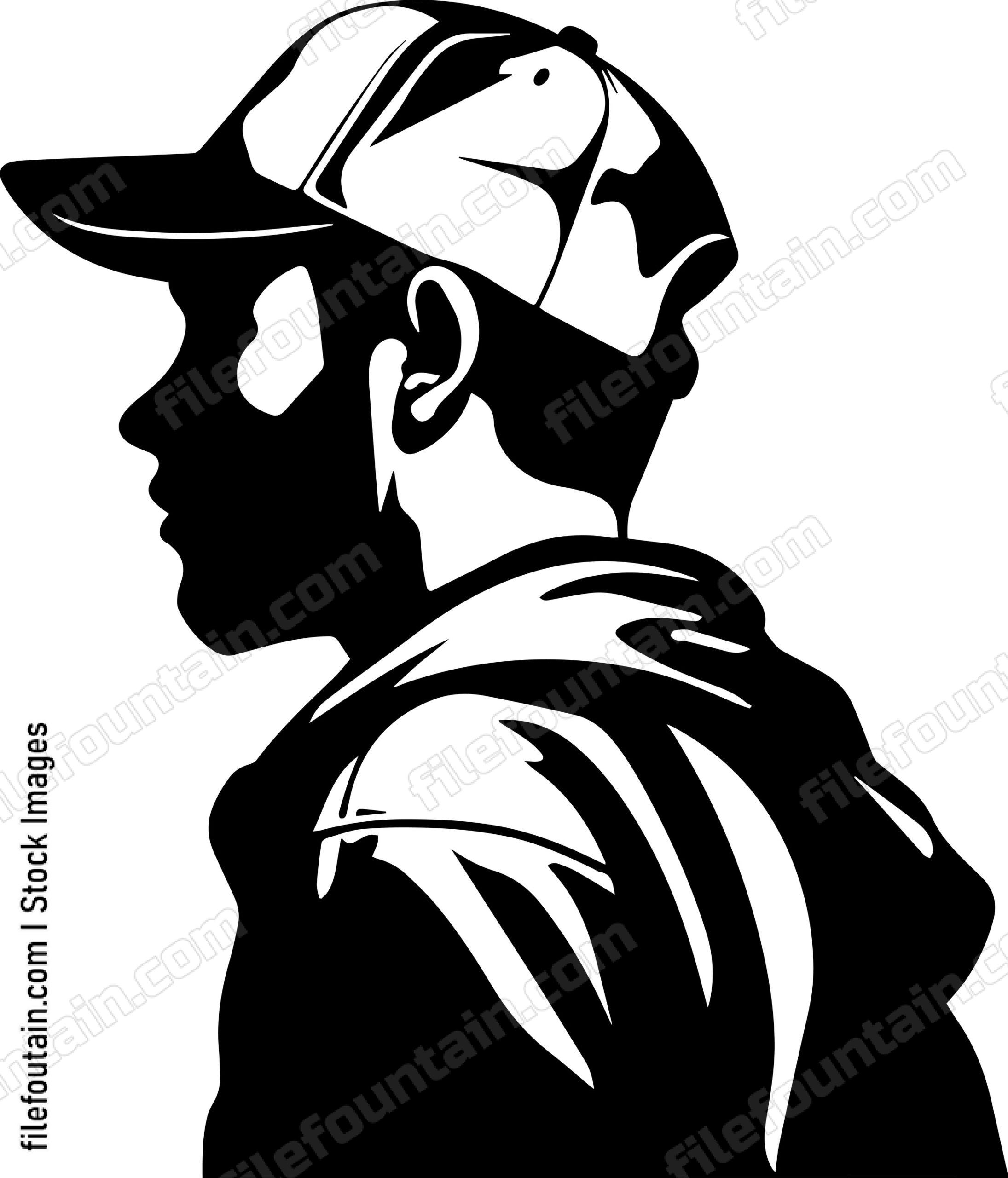 Boy In A Baseball Cap and Hoodie