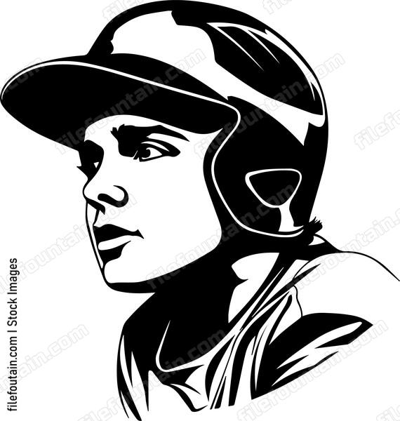 Boy In Baseball Helmet