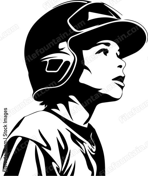Boy In Baseball Helmet