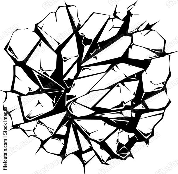 Broken Glass Black