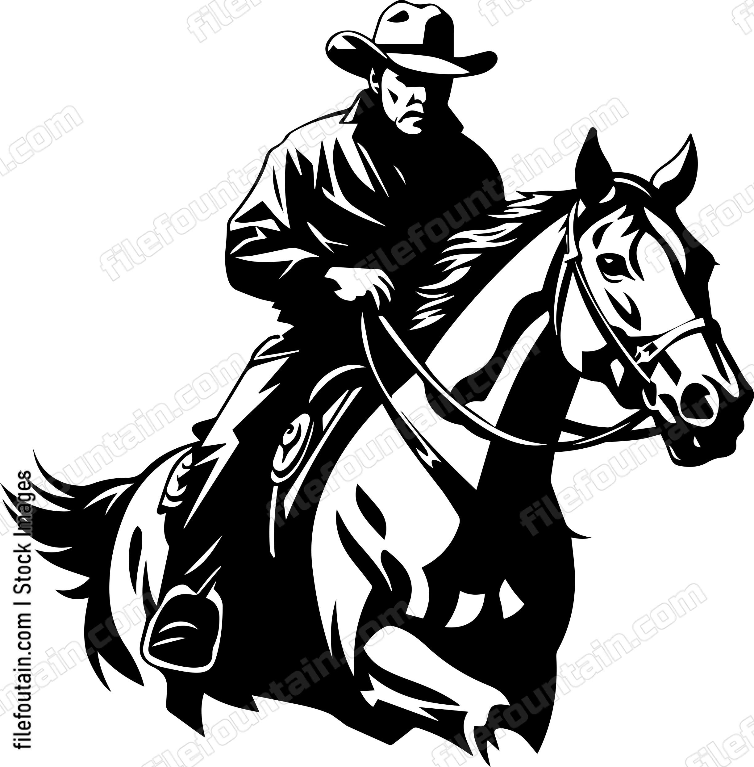 Cowboy Riding Horse