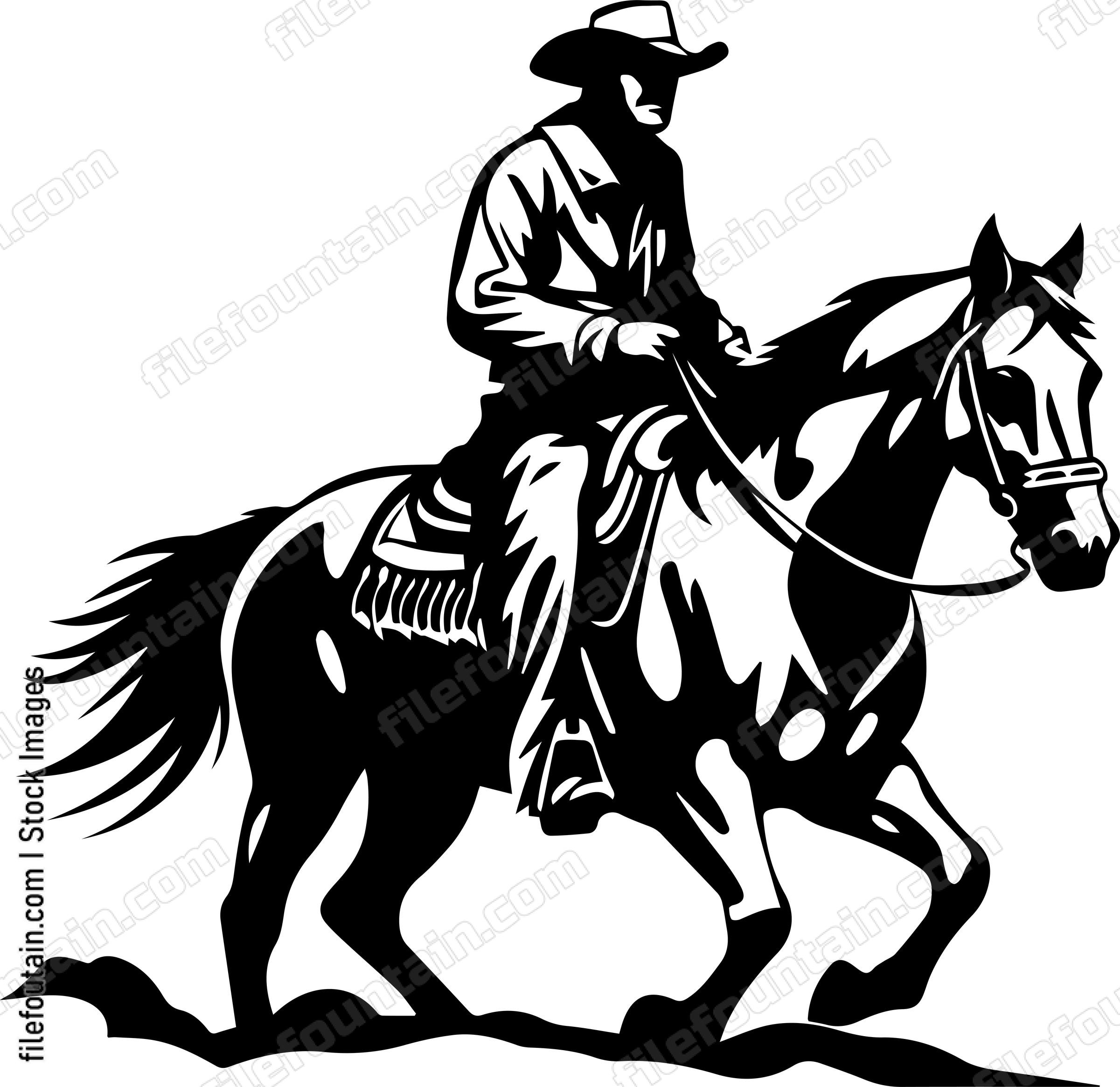 Cowboy Riding Horse