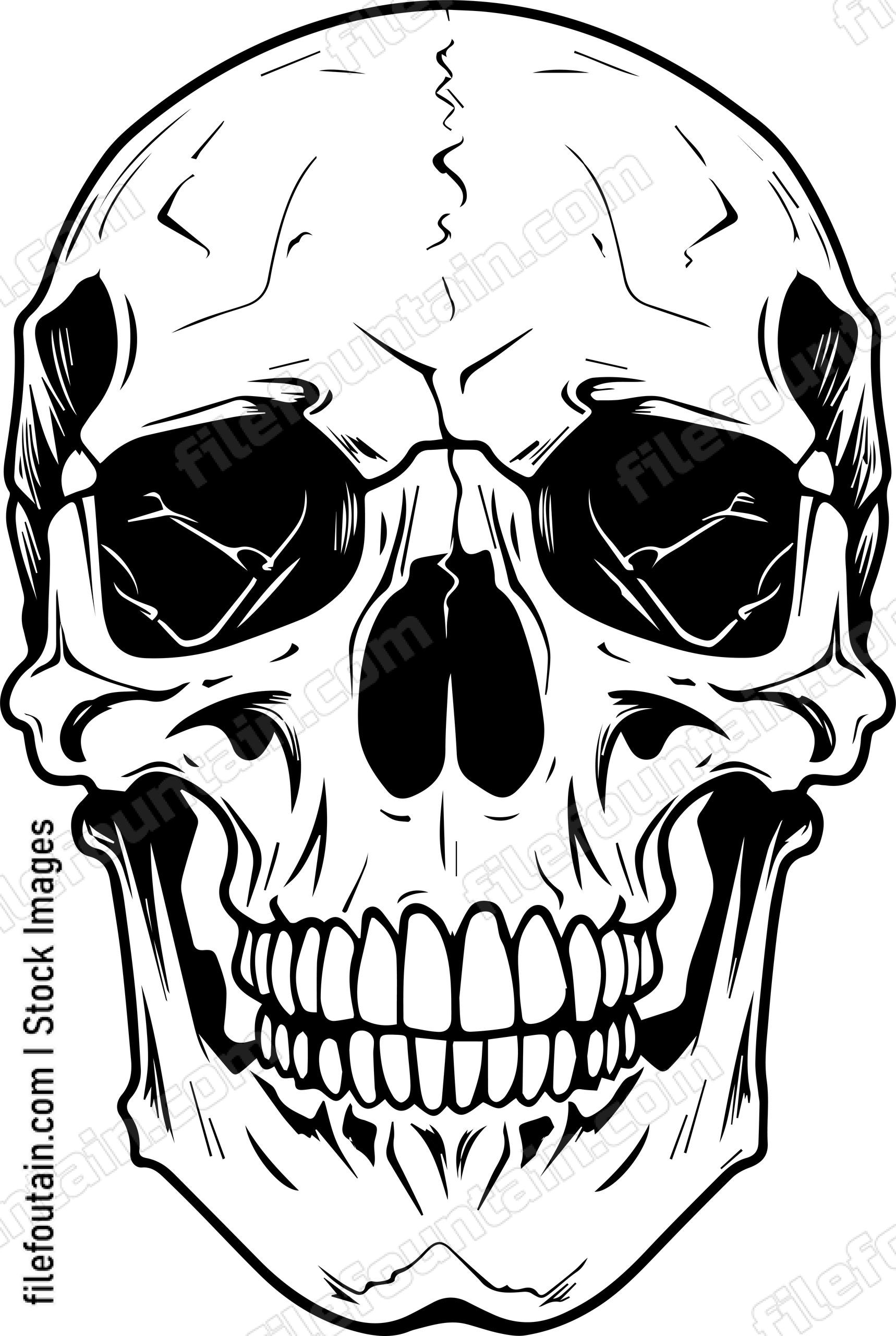 Cracked Smiling Skull