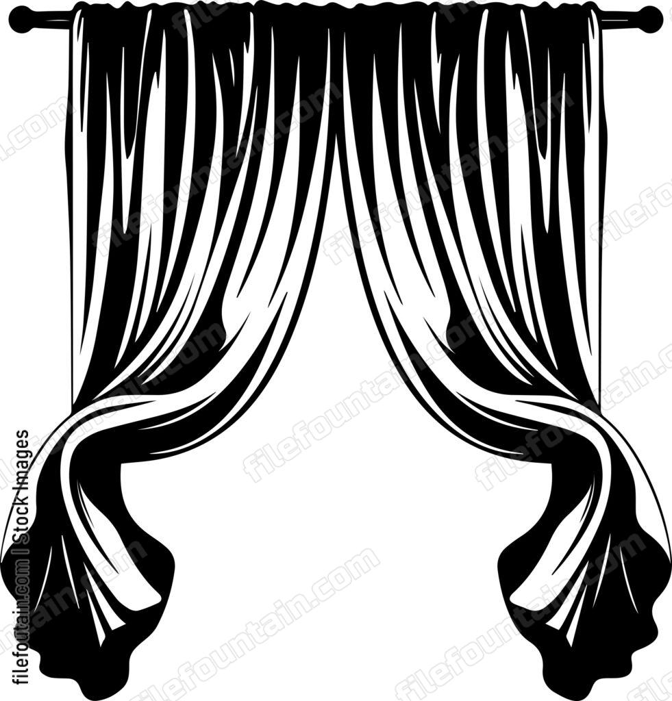 Curtain Decor Logo Vector Design FileFountain