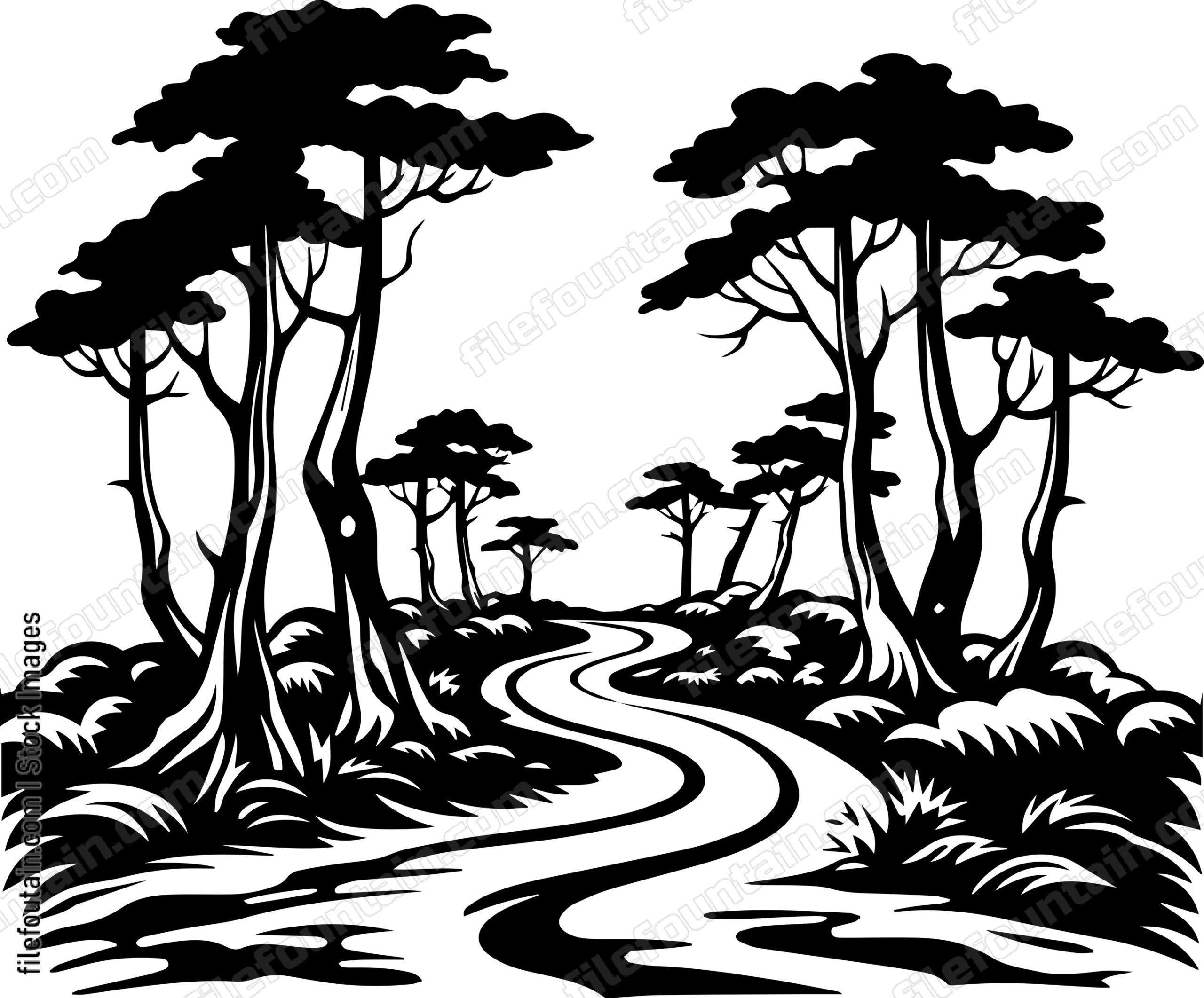 Forest Path Logo Vector Design - FileFountain