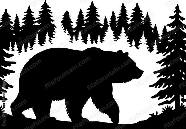 Grizzly Bear In A Forest