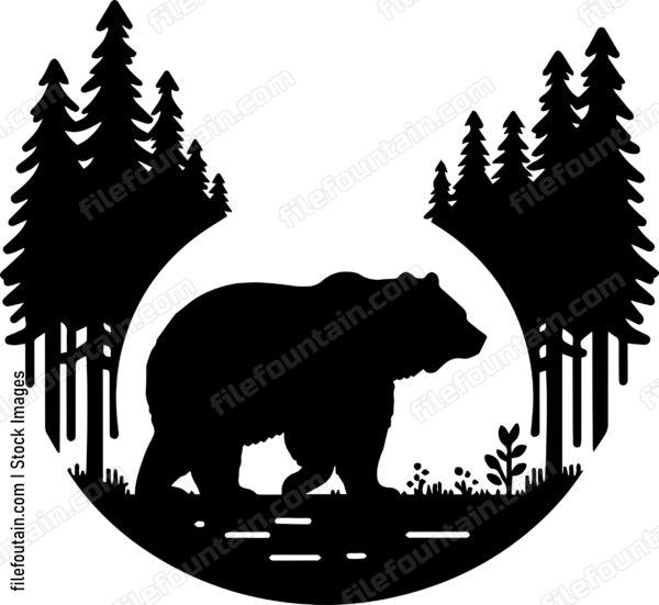 Grizzly Bear In A Forest